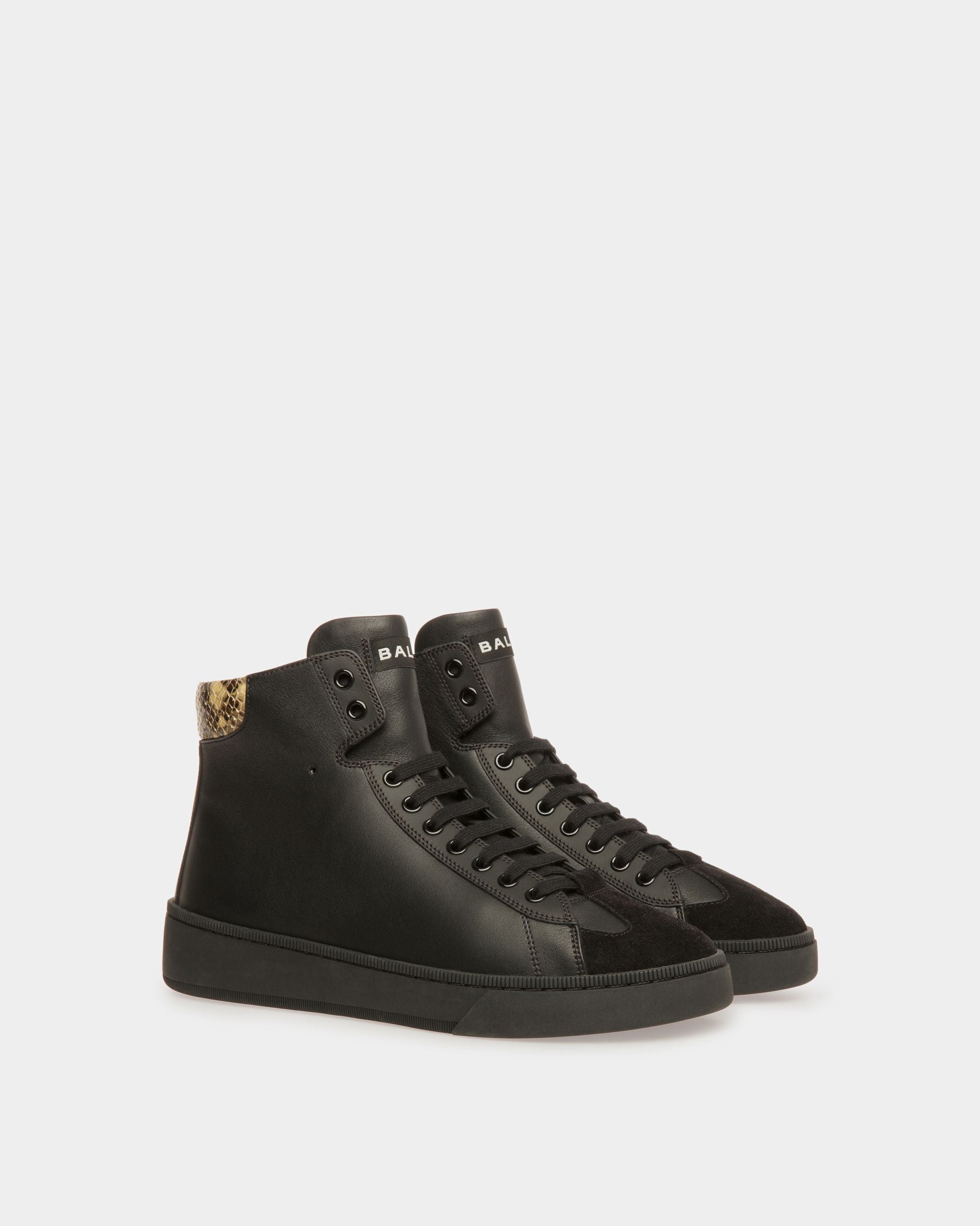 Sneakers Raise En cuir noir et imprimé python - Homme - Bally - 03