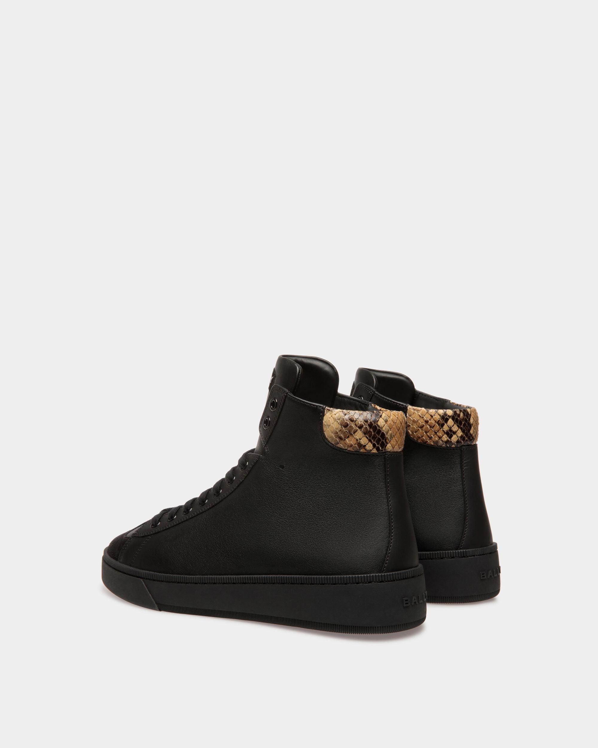 Sneakers Raise En cuir noir et imprimé python - Homme - Bally - 04