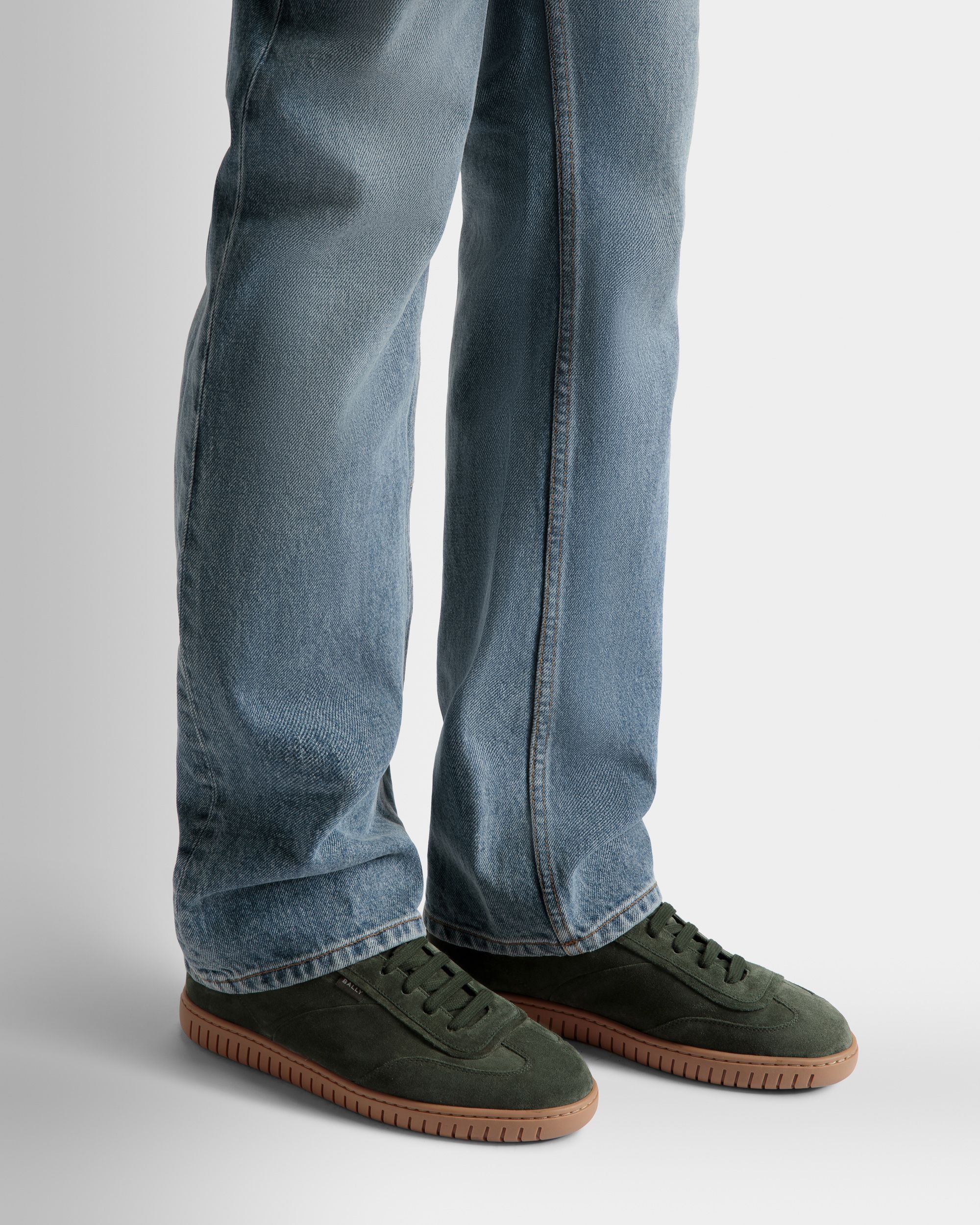 Sneakers Player En Cuir Vert Et Ambre - Homme - Bally - 02