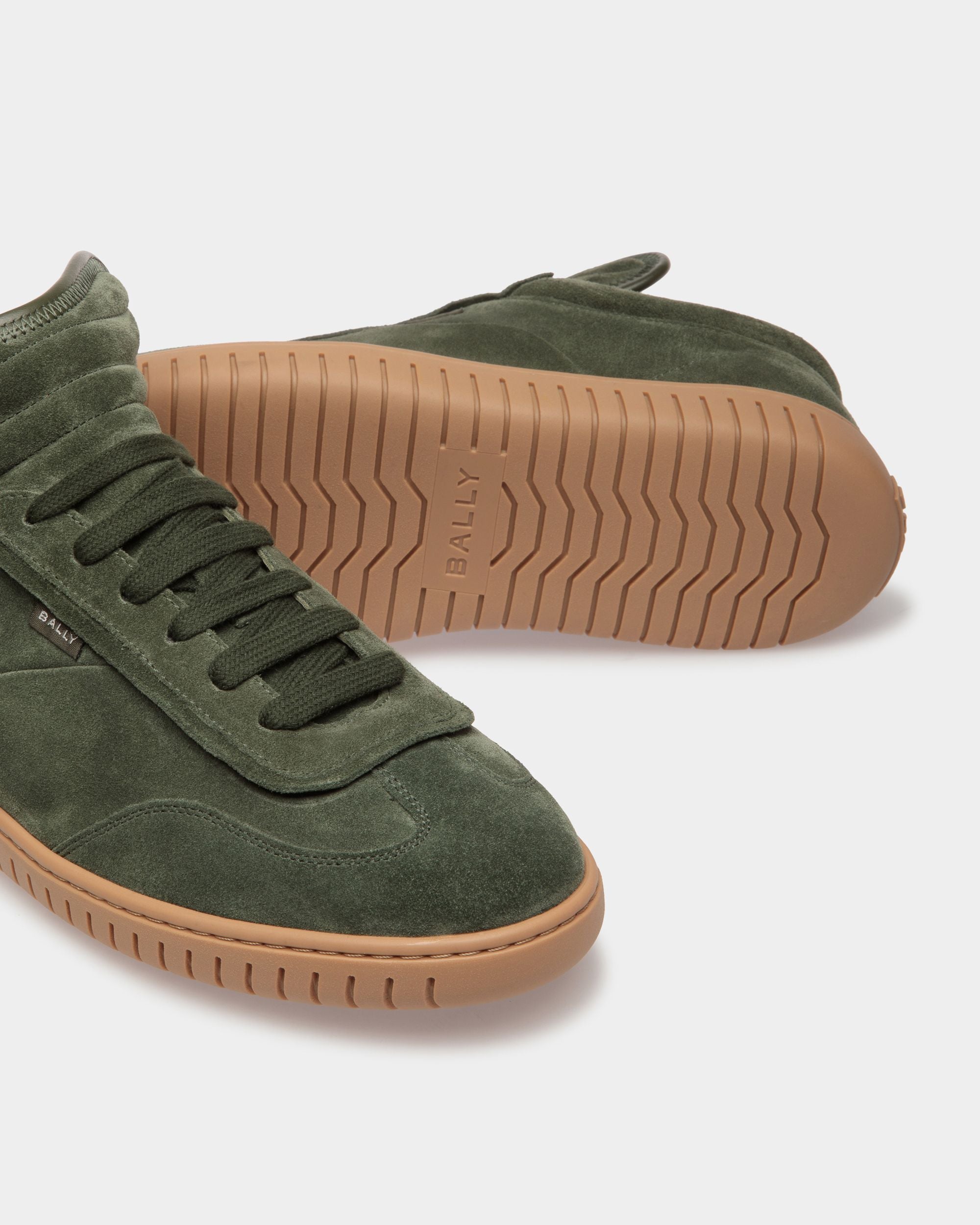 Sneakers Player En Cuir Vert Et Ambre - Homme - Bally - 05