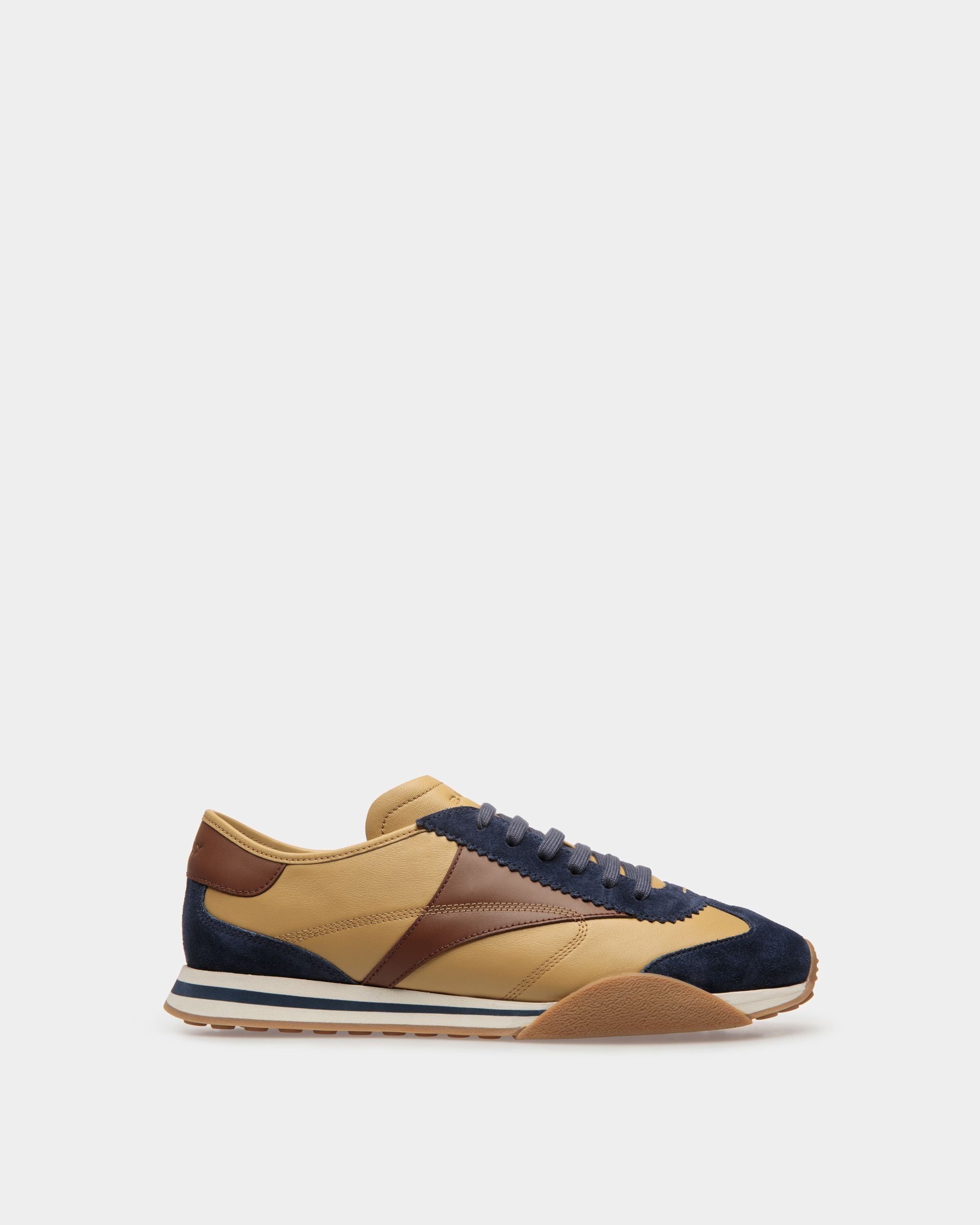 Sneakers Sussex En Cuir Bleu Marine Et Marron - Homme - Bally - 01