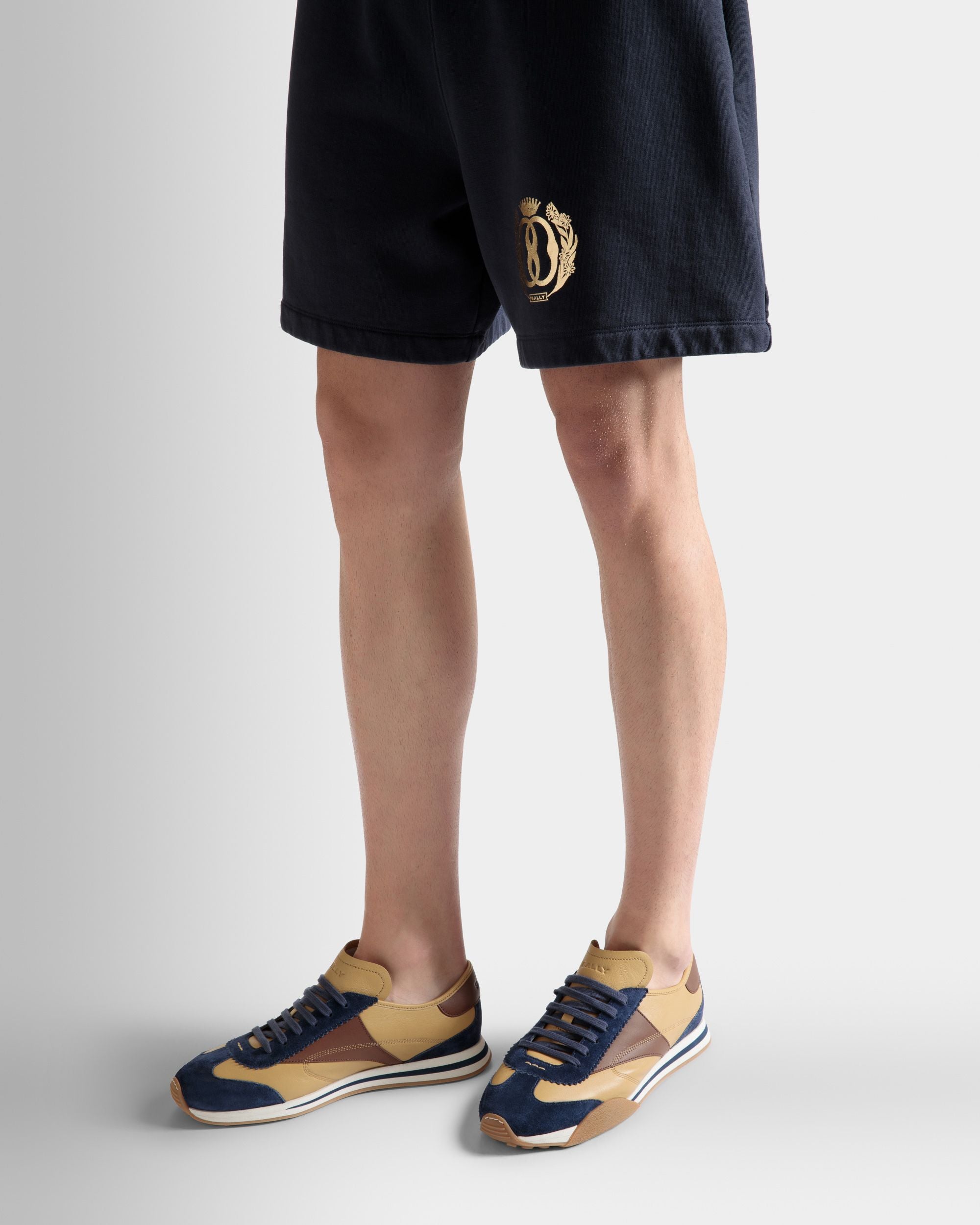 Sneakers Sussex En Cuir Bleu Marine Et Marron - Homme - Bally - 02