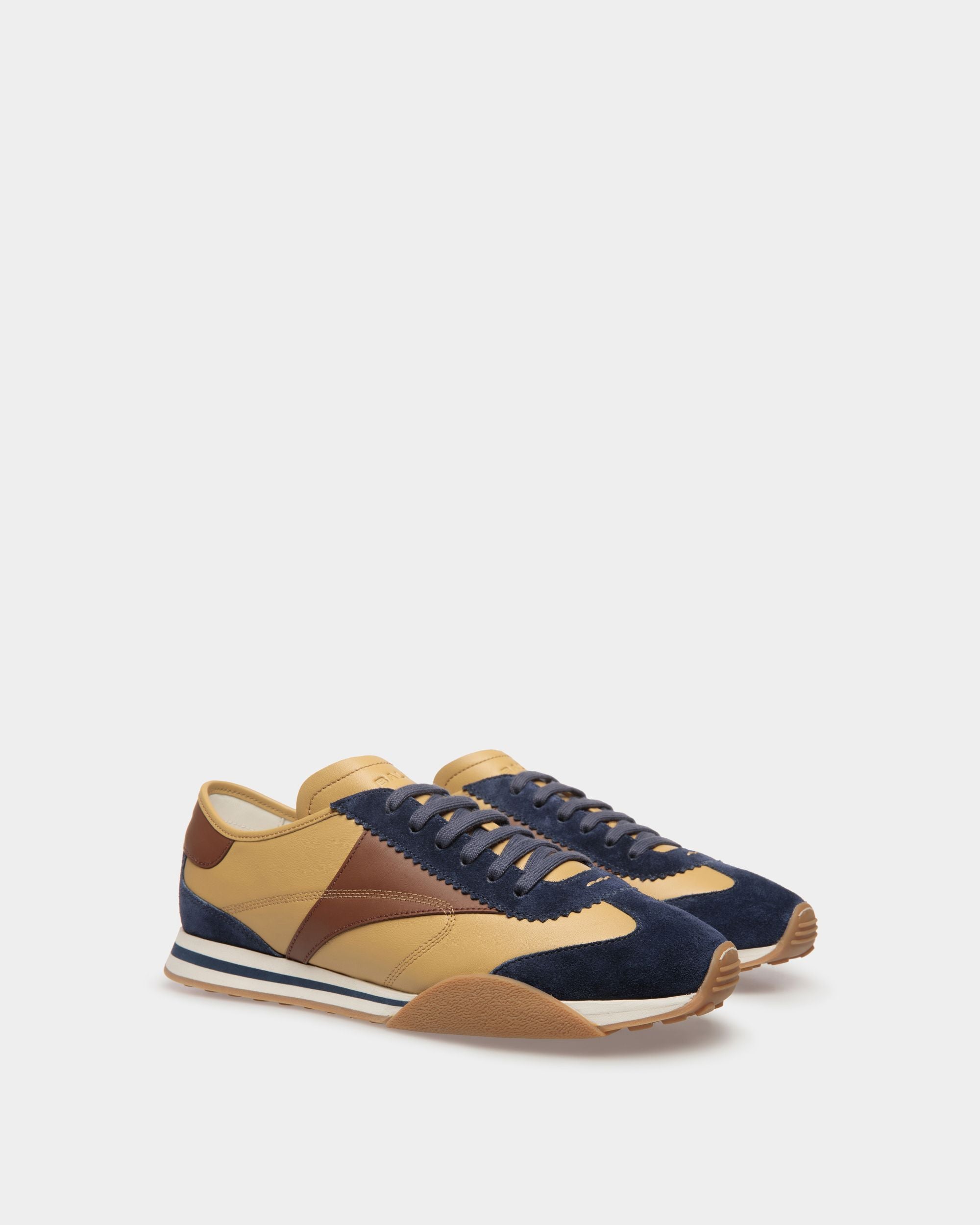 Sneakers Sussex En Cuir Bleu Marine Et Marron - Homme - Bally - 03