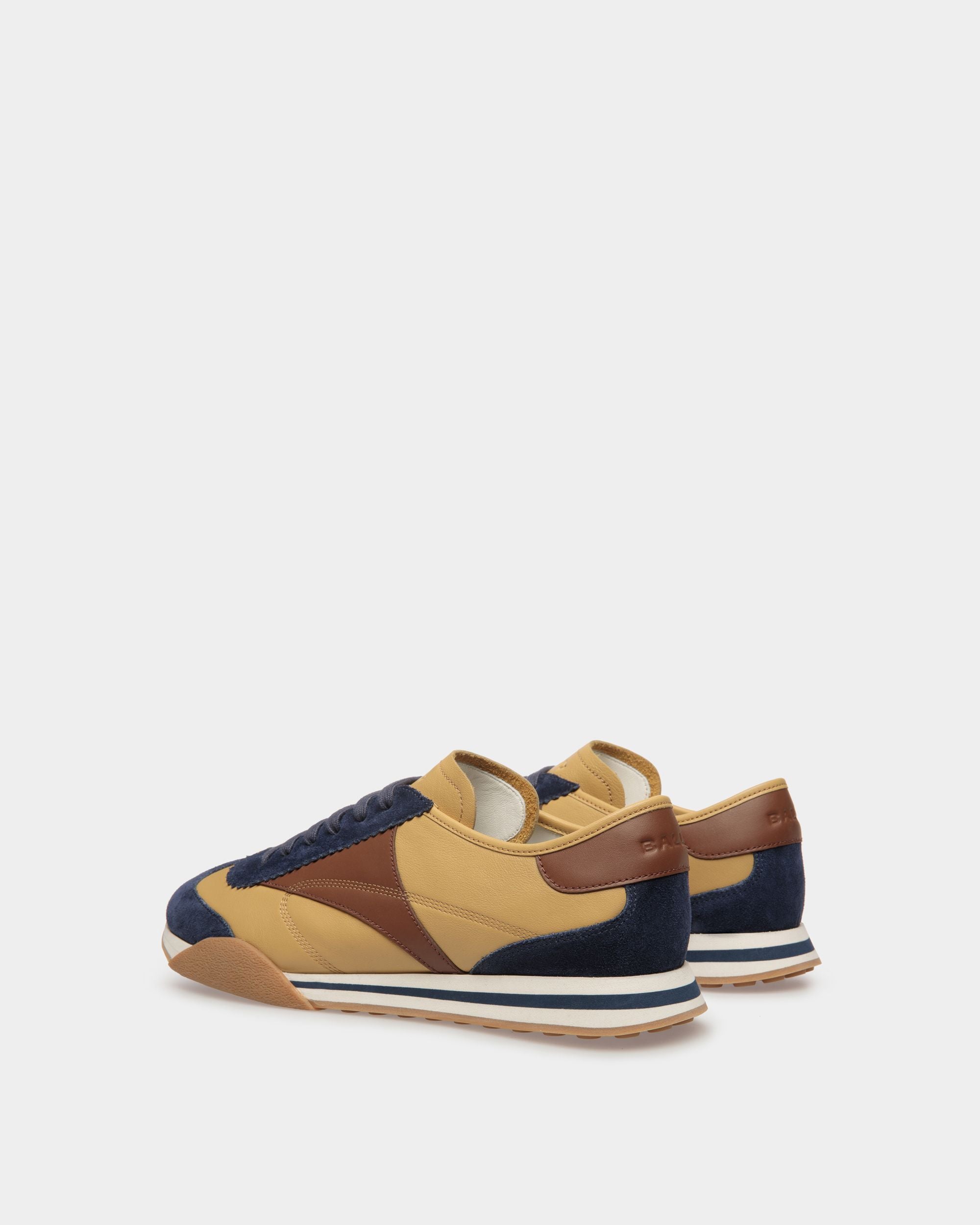 Sneakers Sussex En Cuir Bleu Marine Et Marron - Homme - Bally - 04