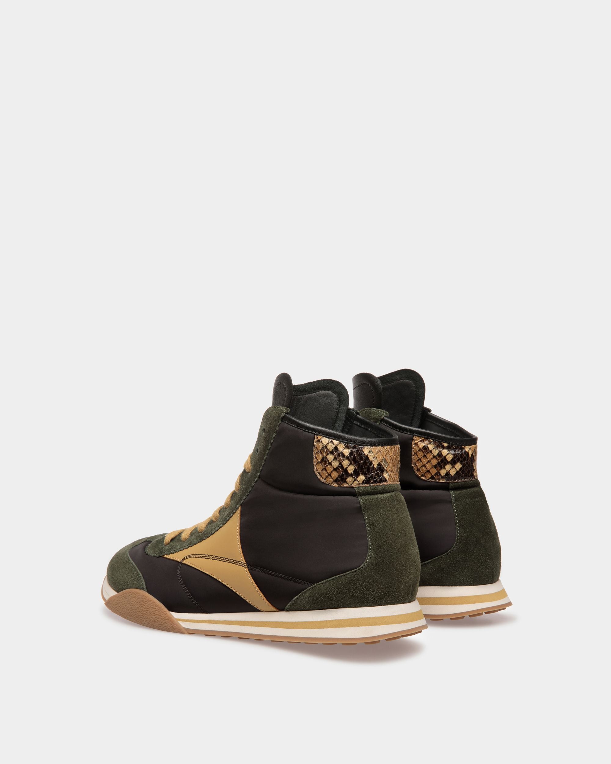 Sneakers Sussex En cuir et tissu vert et noir - Homme - Bally - 03