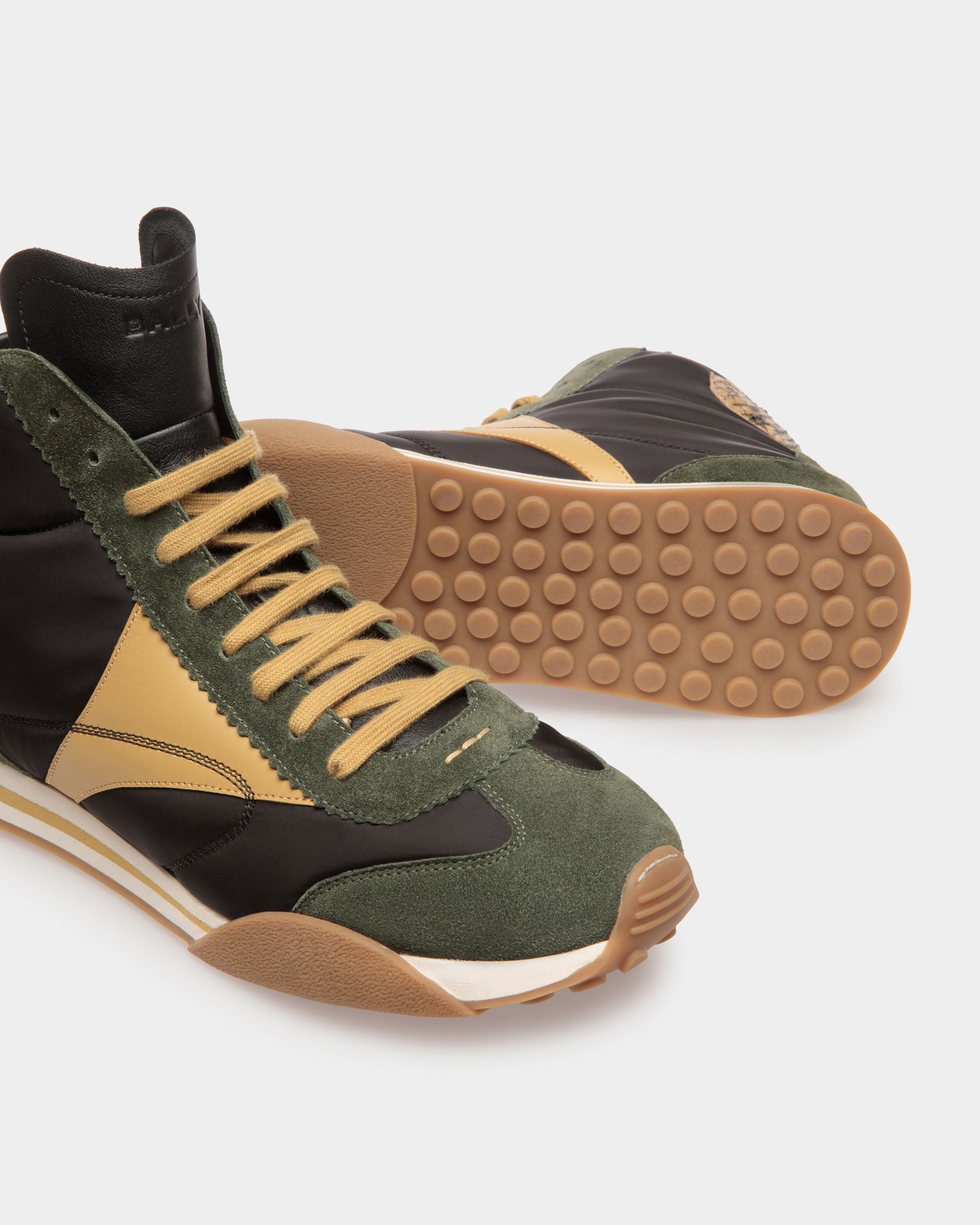 Sneakers Sussex En cuir et tissu vert et noir - Homme - Bally - 04