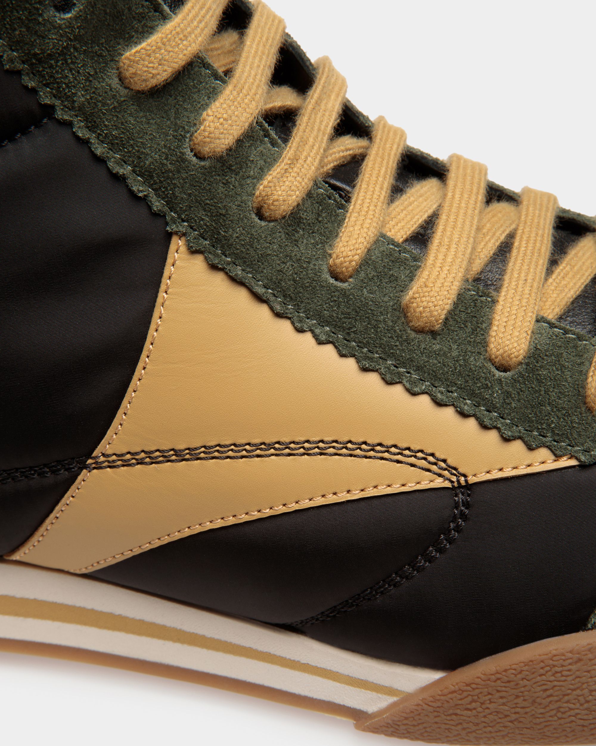 Sneakers Sussex En cuir et tissu vert et noir - Homme - Bally - 05