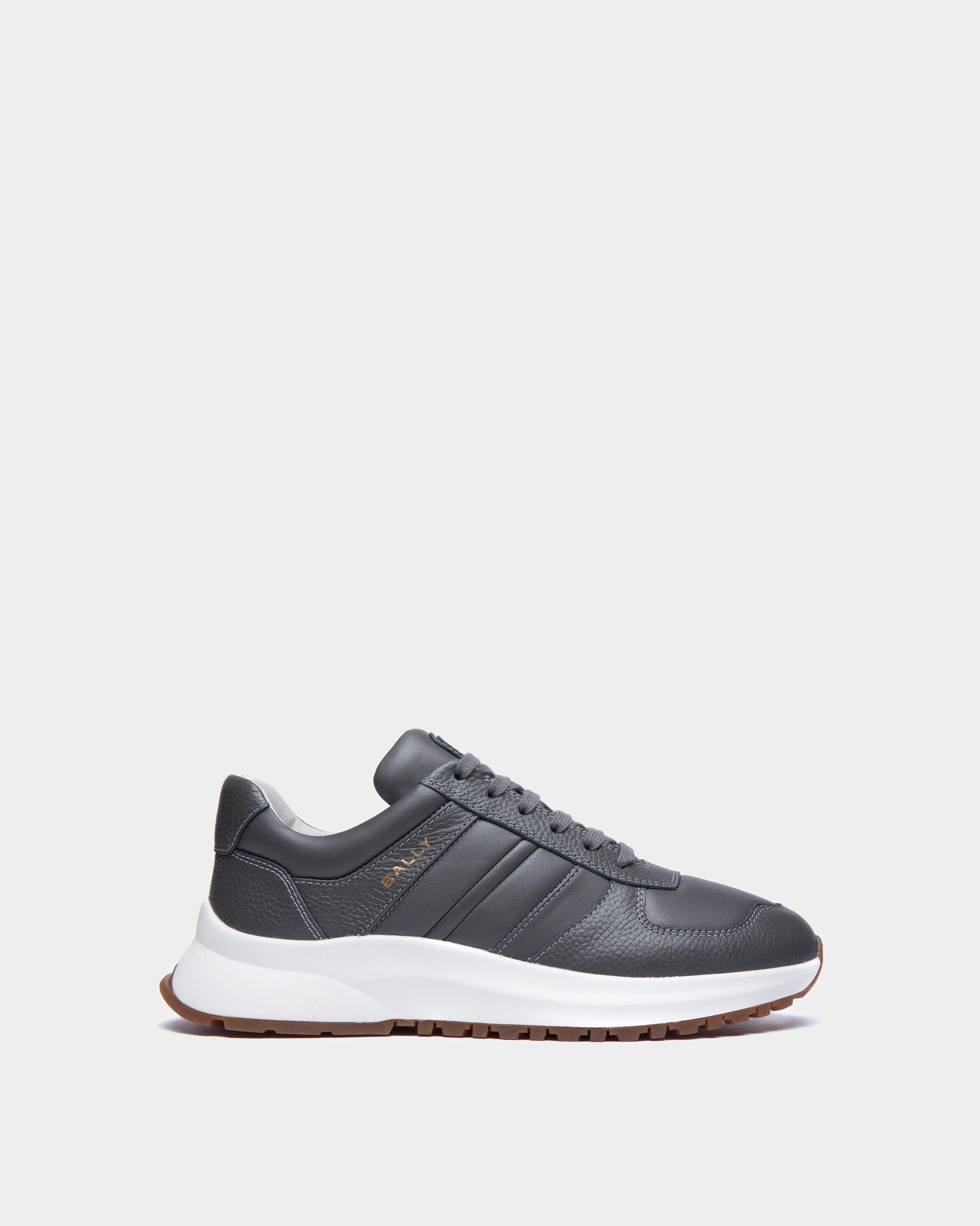 Sneaker Outline En Cuir Grainé Gris - Homme - Bally - 01