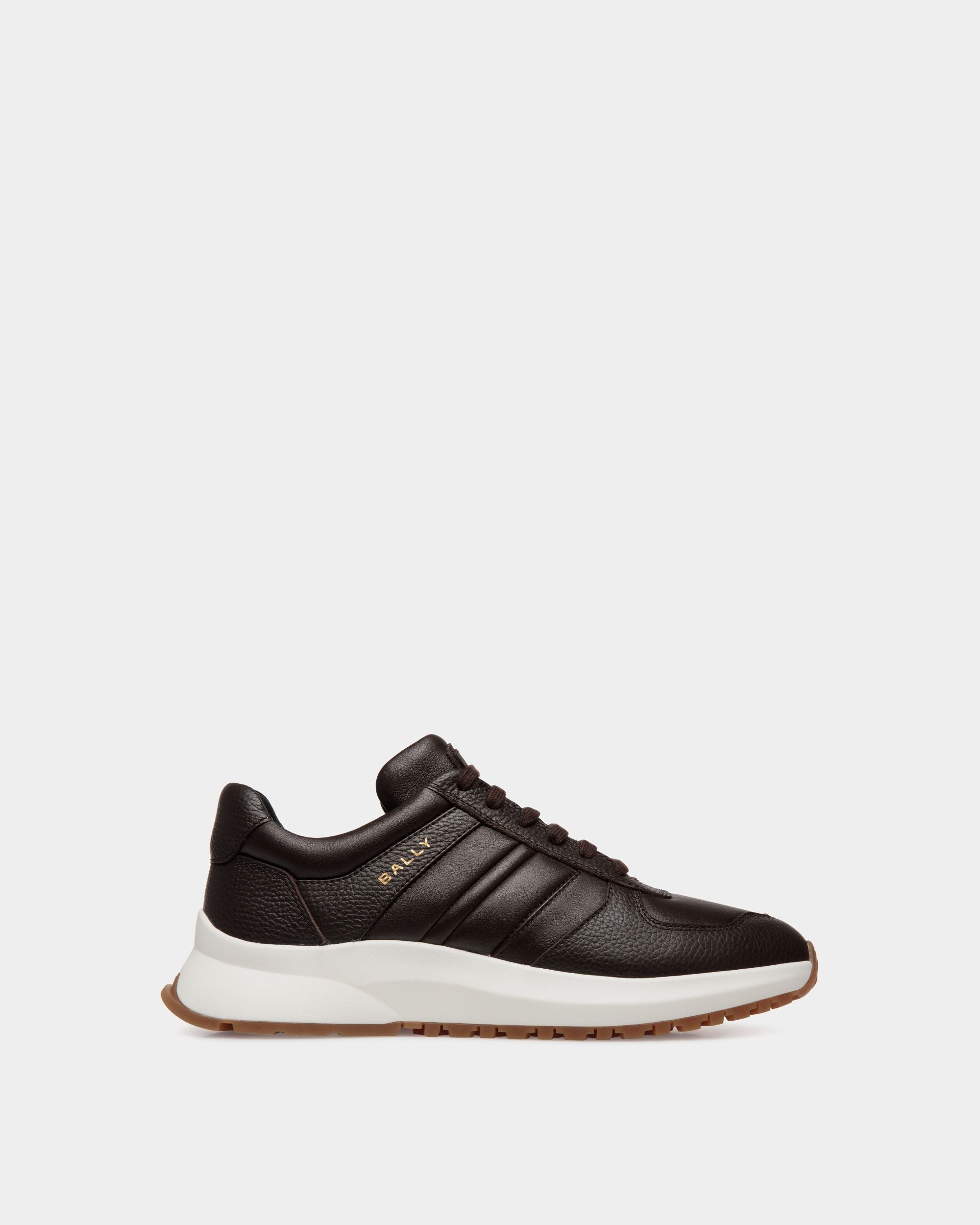 Sneaker Outline En Cuir Grainé Ebano - Homme - Bally - 01