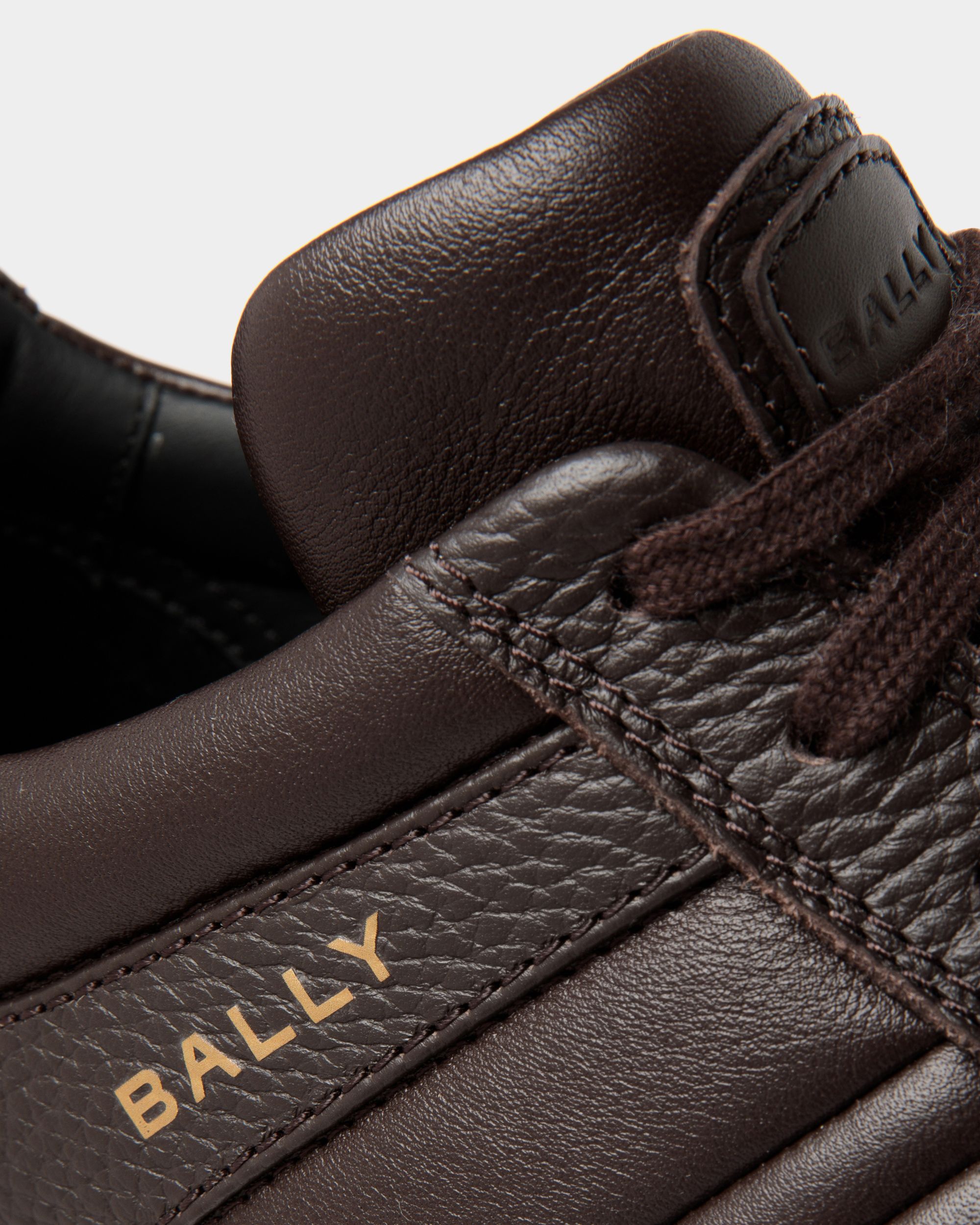 Sneaker Outline En Cuir Grainé Ebano - Homme - Bally - 04