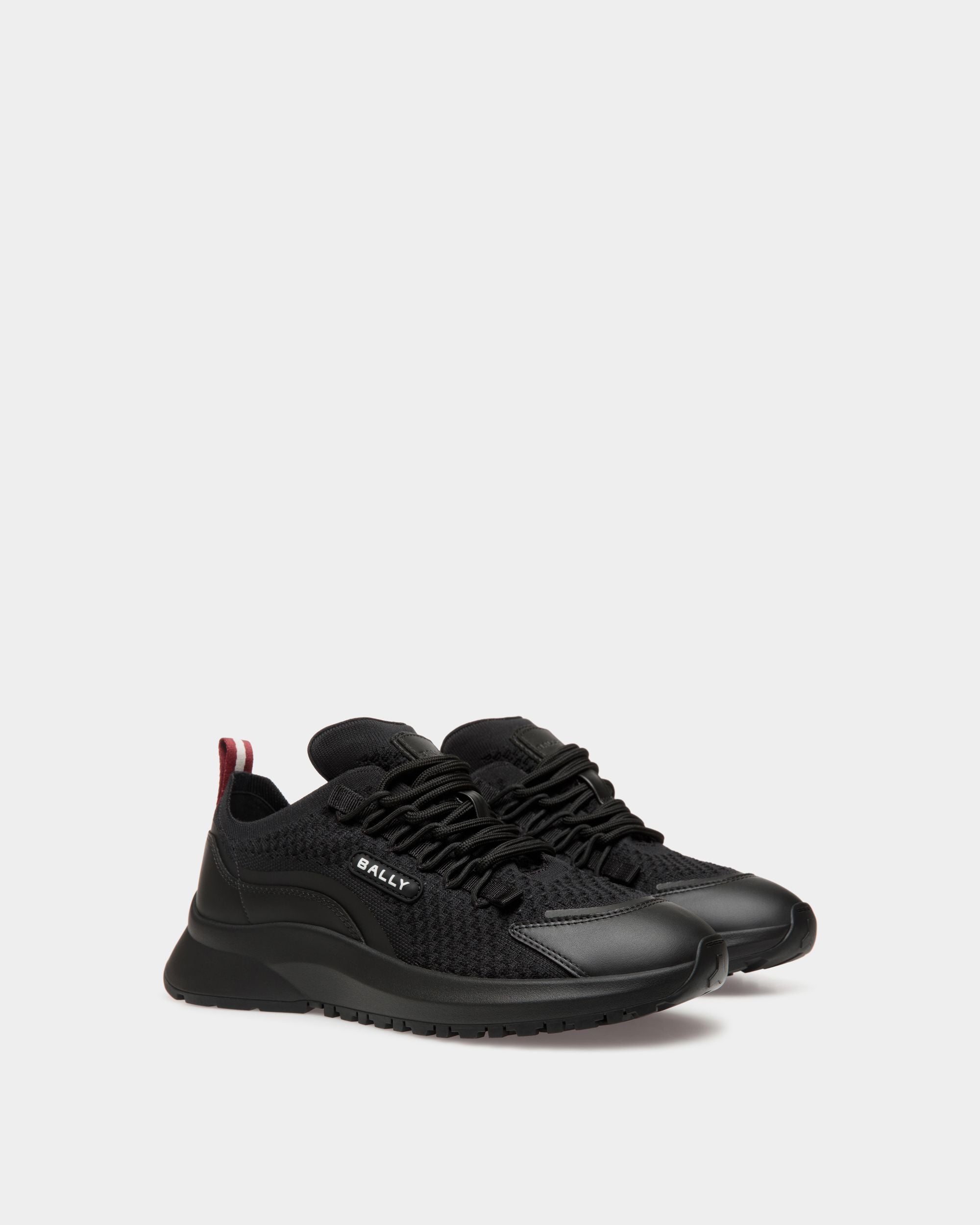Sneaker Outline En Maille Noire - Homme - Bally - 02