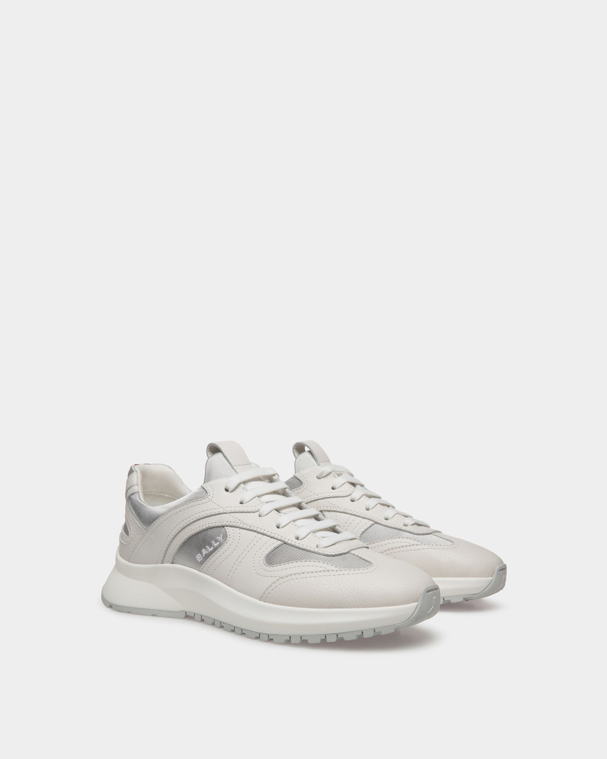 Sneaker Outline En Cuir Et Nylon Blancs - Homme - Bally - 03