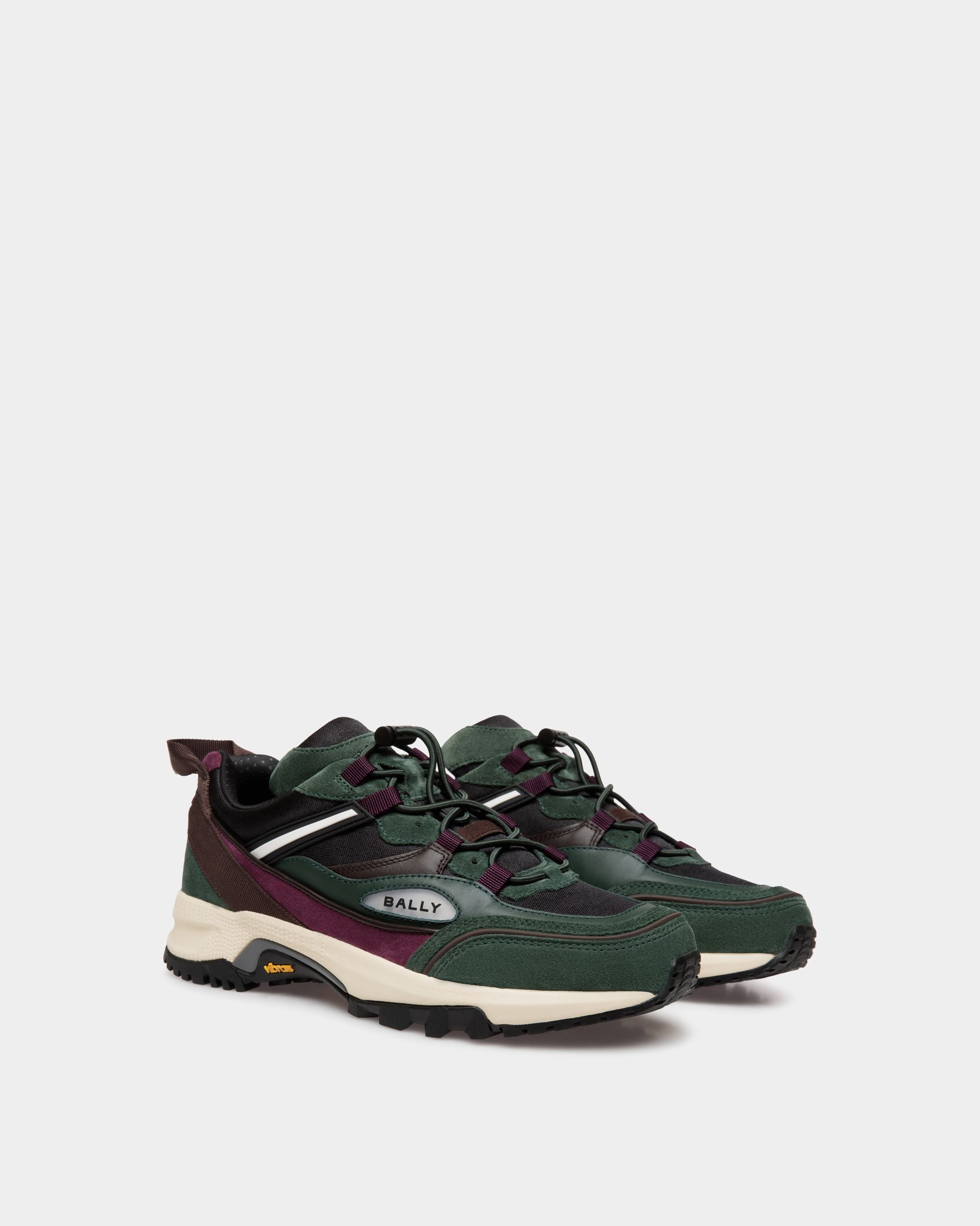 Sneaker Faster En Cuir Et Nylon Bottle Green - Homme - Bally - 02