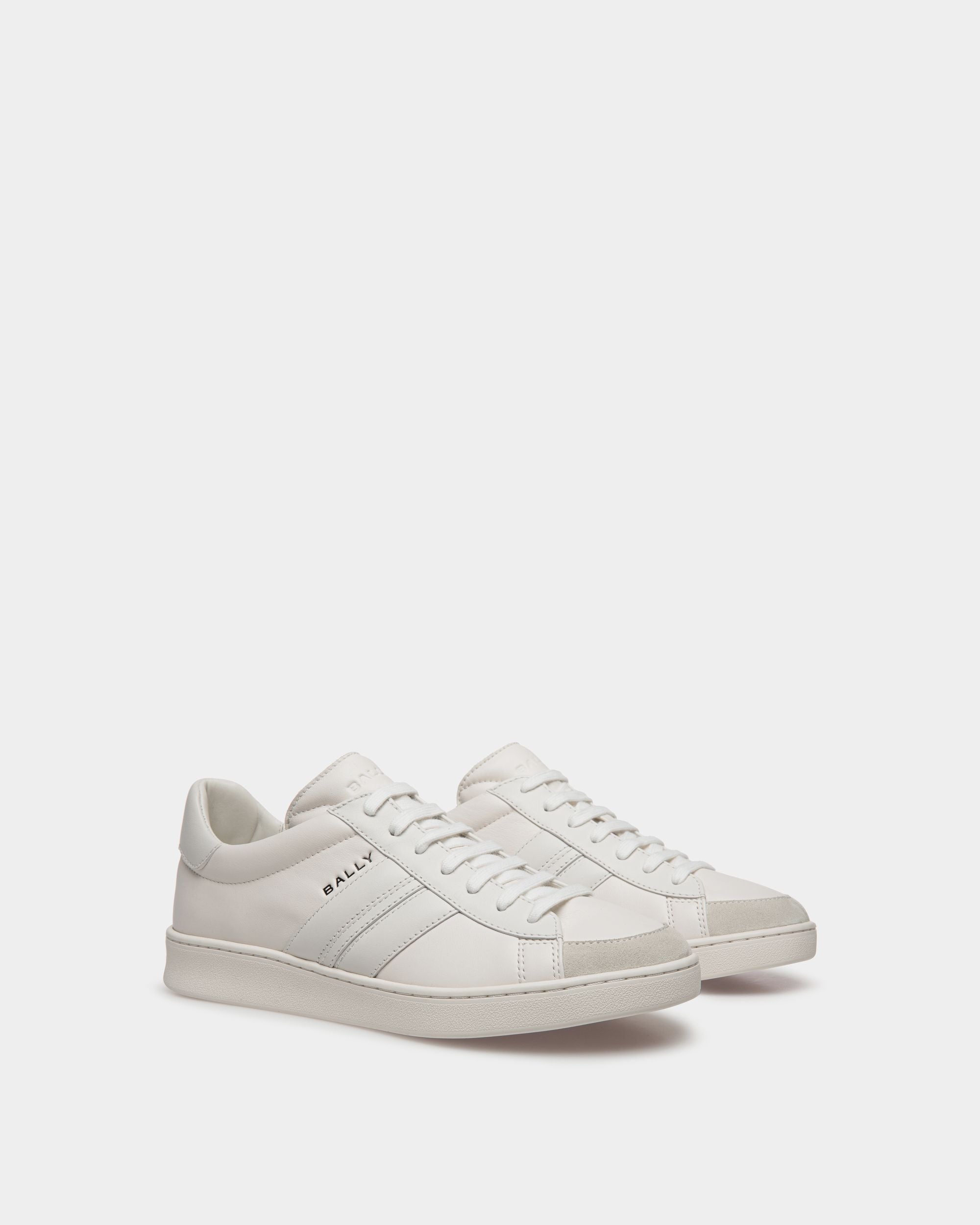 Sneaker Tennis En Cuir Blanc - Homme - Bally - 03