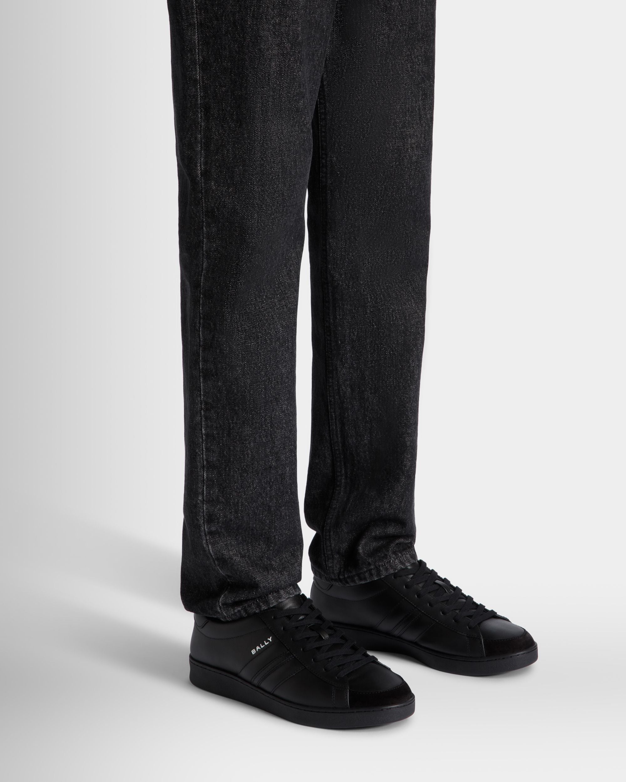 Sneaker Tennis En Cuir Noir - Homme - Bally - 02