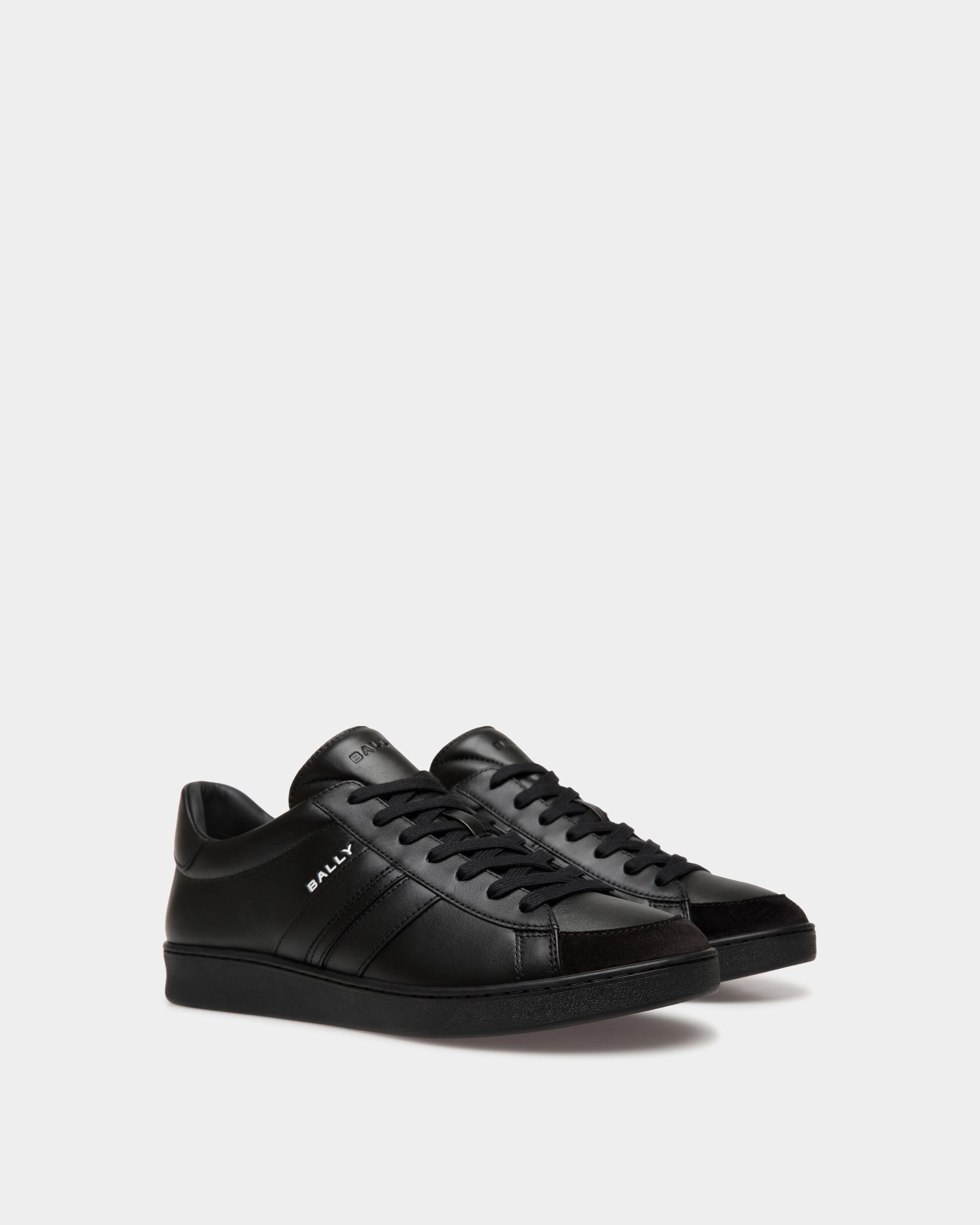 Sneaker Tennis En Cuir Noir - Homme - Bally - 03