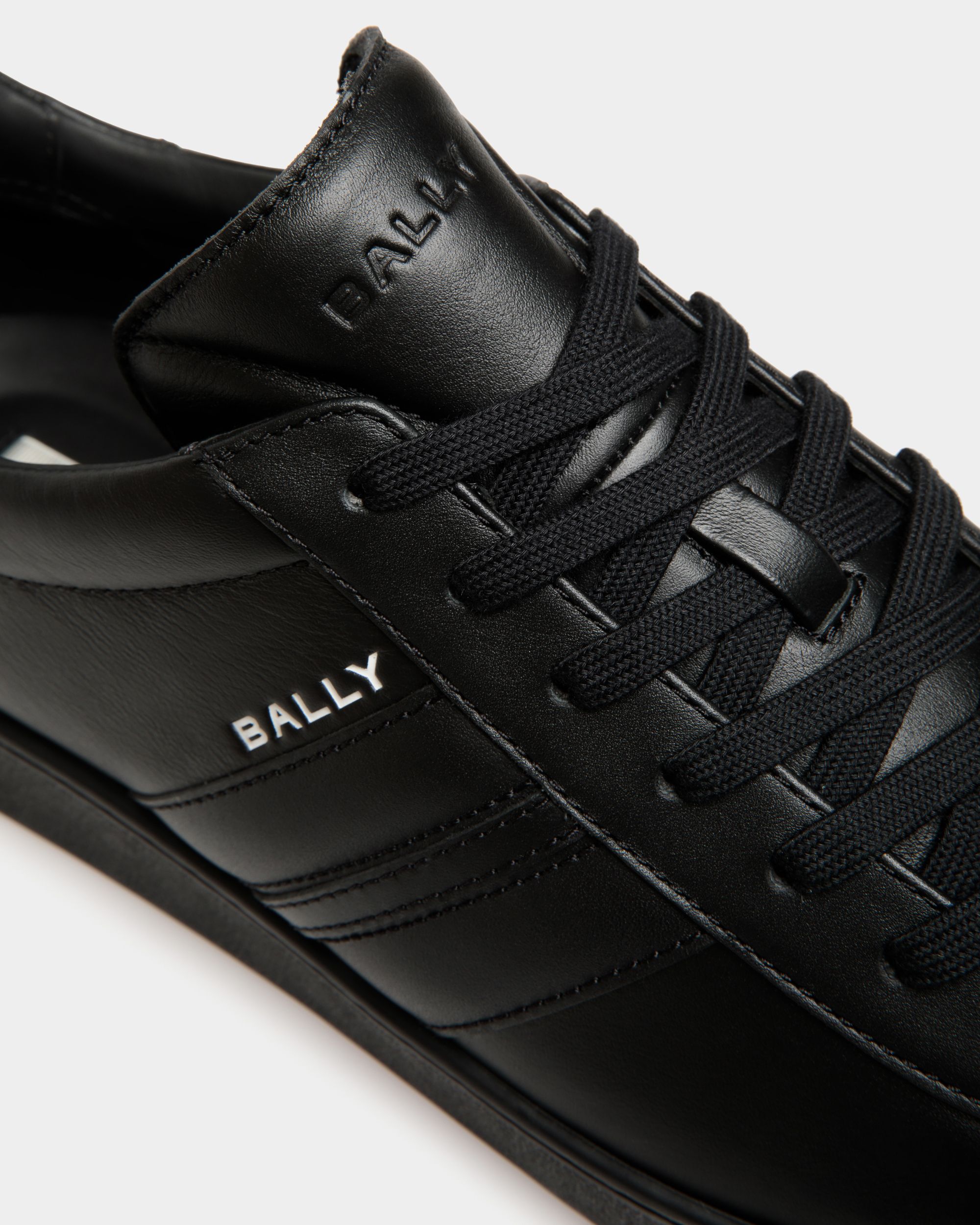 Sneaker Tennis En Cuir Noir - Homme - Bally - 06