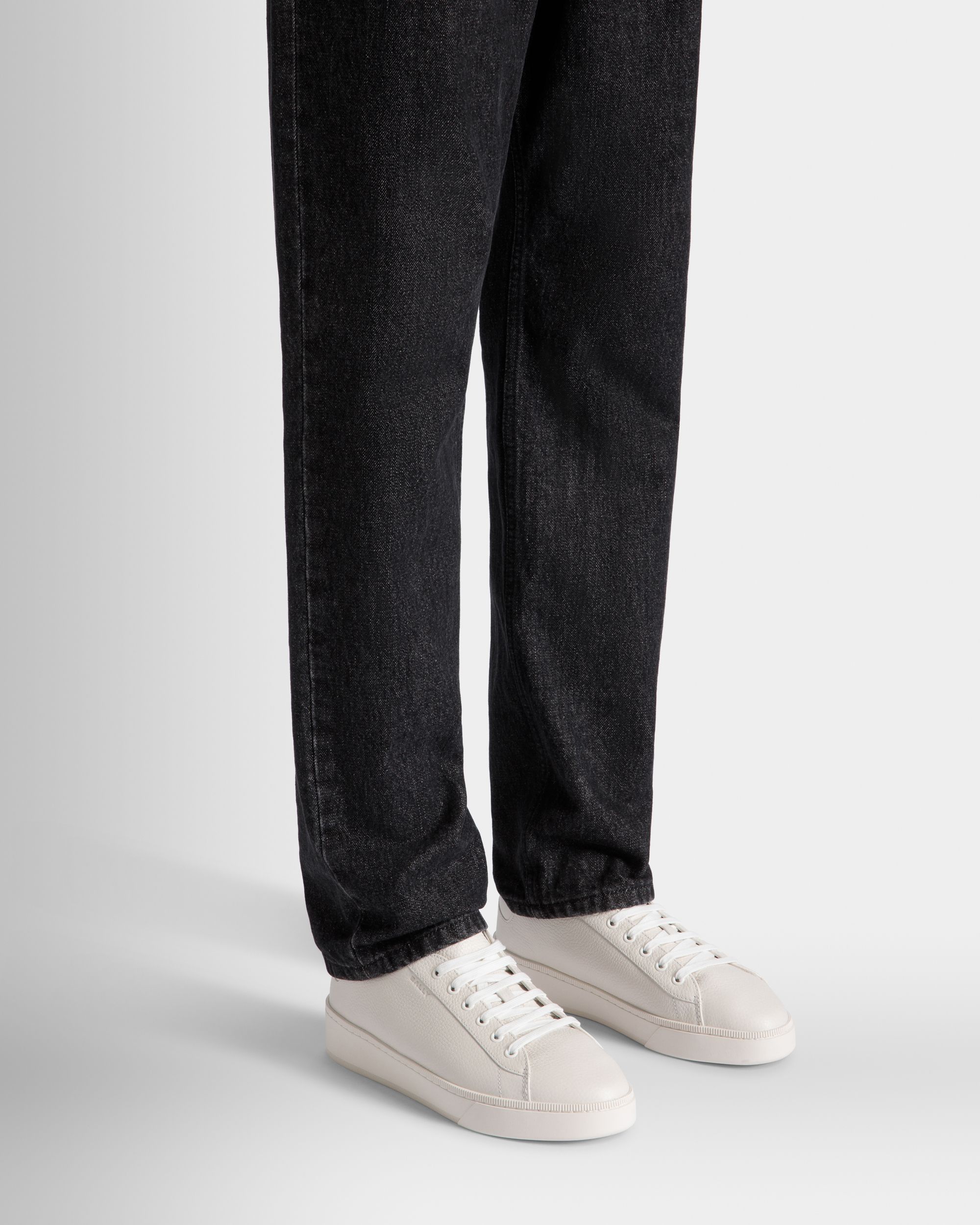 Sneaker Raise En Cuir Grainé Blanc - Homme - Bally - 02