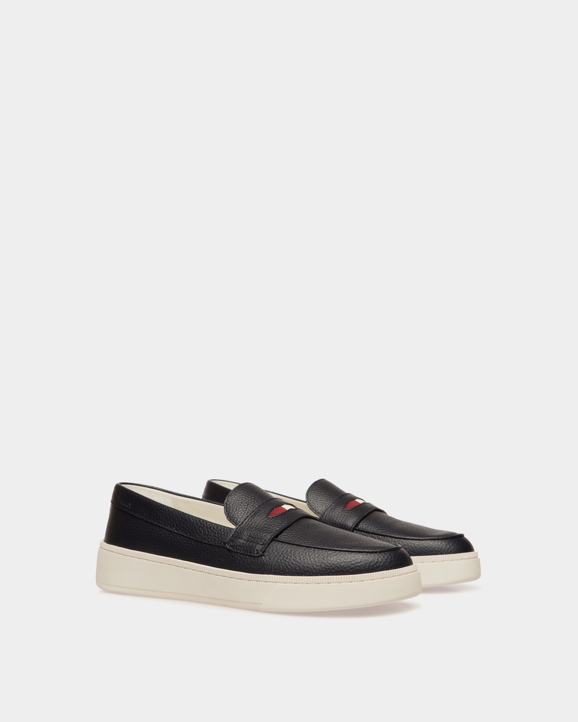 Sneaker Raise En Cuir Grainé Navy Blue - Homme - Bally - 02