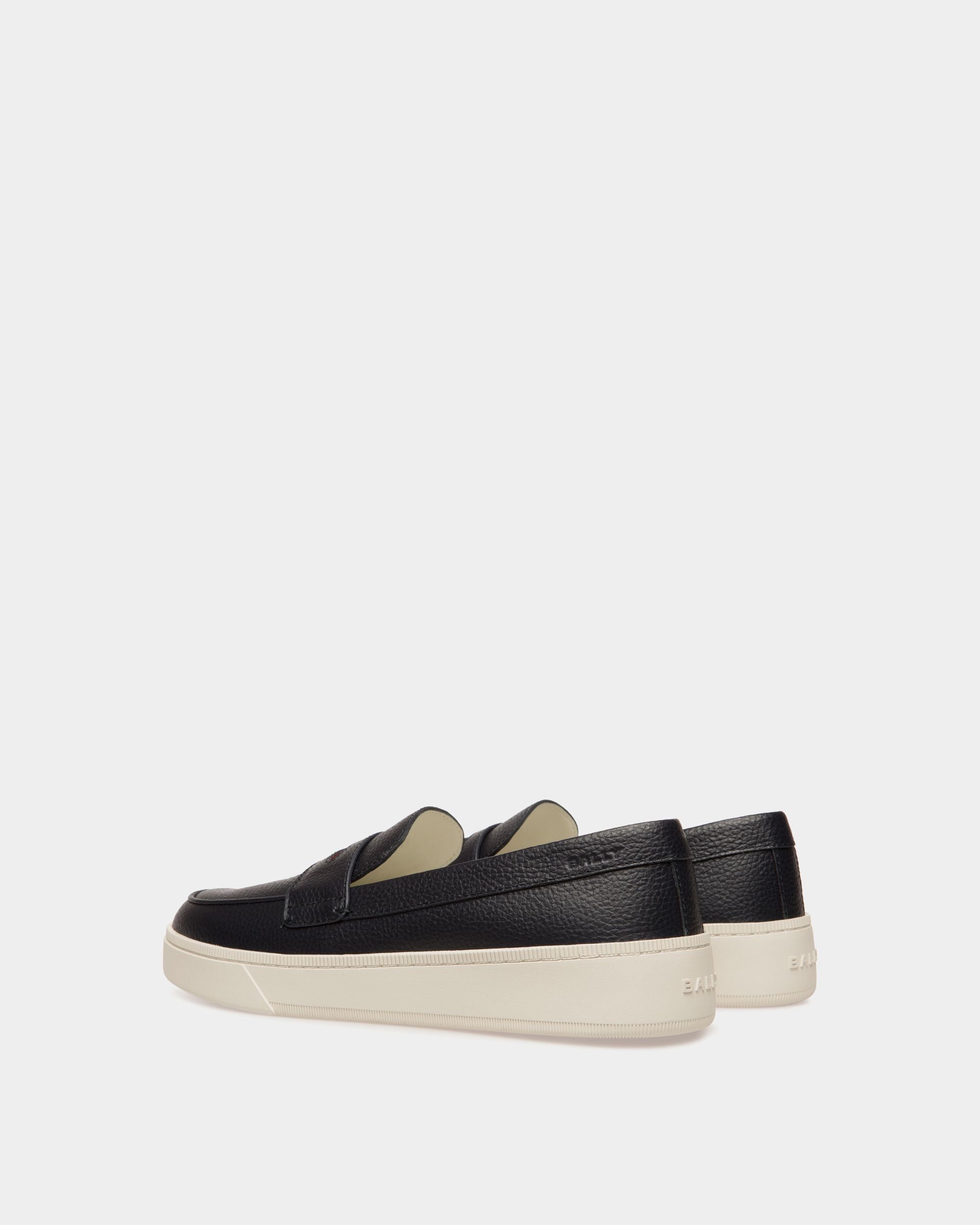 Sneaker Raise En Cuir Grainé Navy Blue - Homme - Bally - 03
