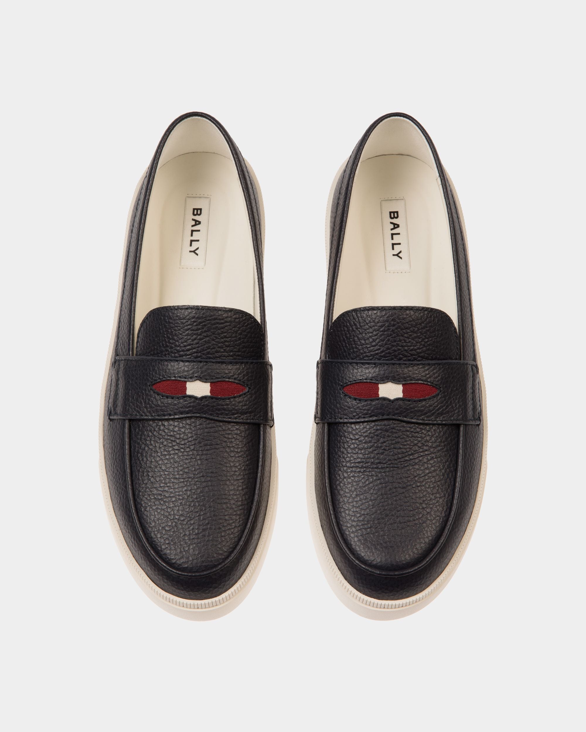 Sneaker Raise En Cuir Grainé Navy Blue - Homme - Bally - 04
