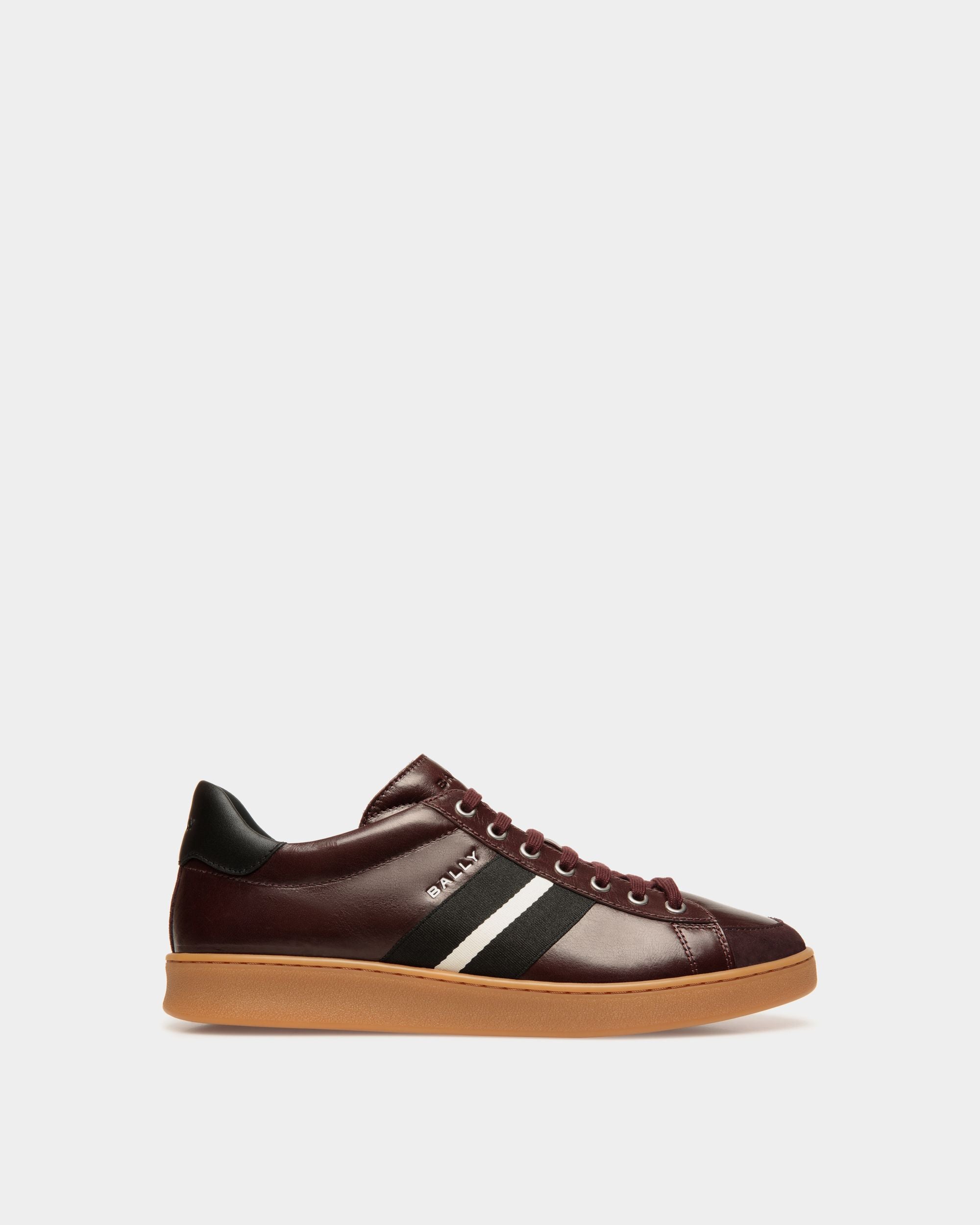 Sneaker Tennis En Cuir Deep Burgundy - Homme - Bally - 01