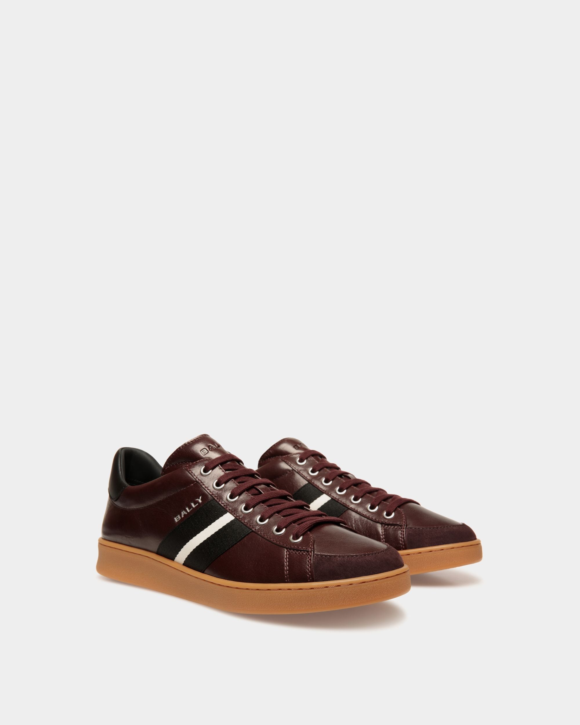 Sneaker Tennis En Cuir Deep Burgundy - Homme - Bally - 02