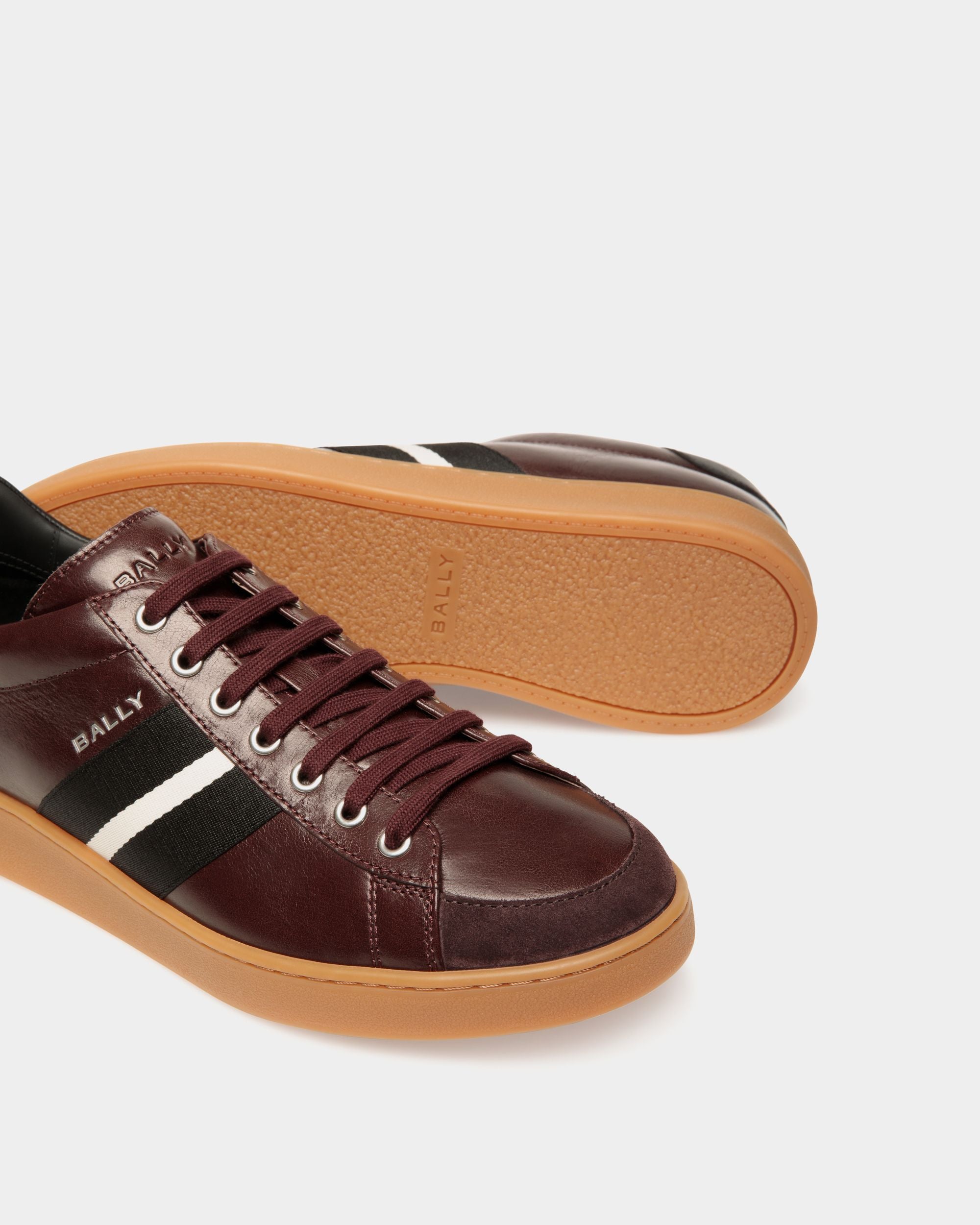 Sneaker Tennis En Cuir Deep Burgundy - Homme - Bally - 04