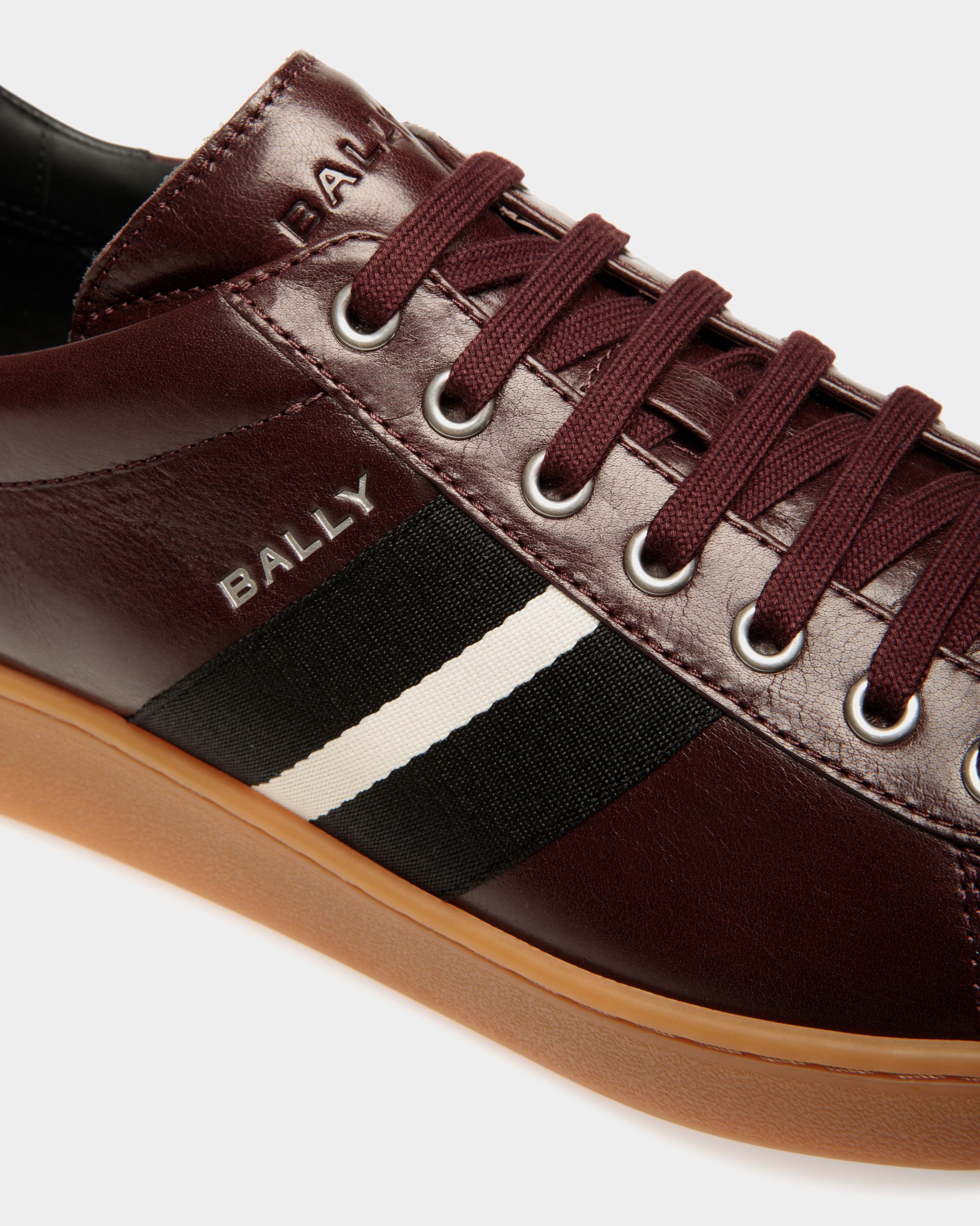 Sneaker Tennis En Cuir Deep Burgundy - Homme - Bally - 05