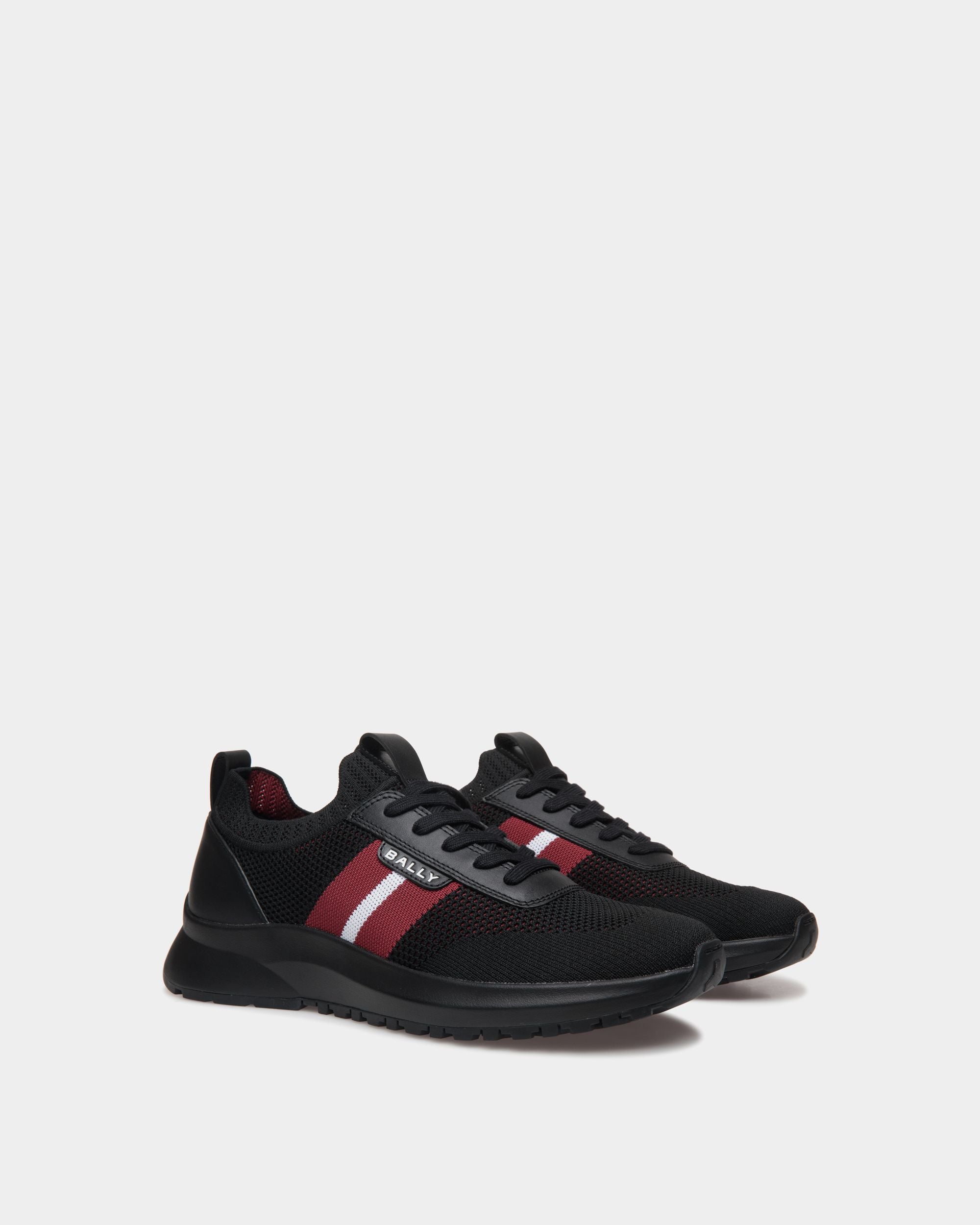 Sneaker Outline En Maille Noire - Homme - Bally - 02