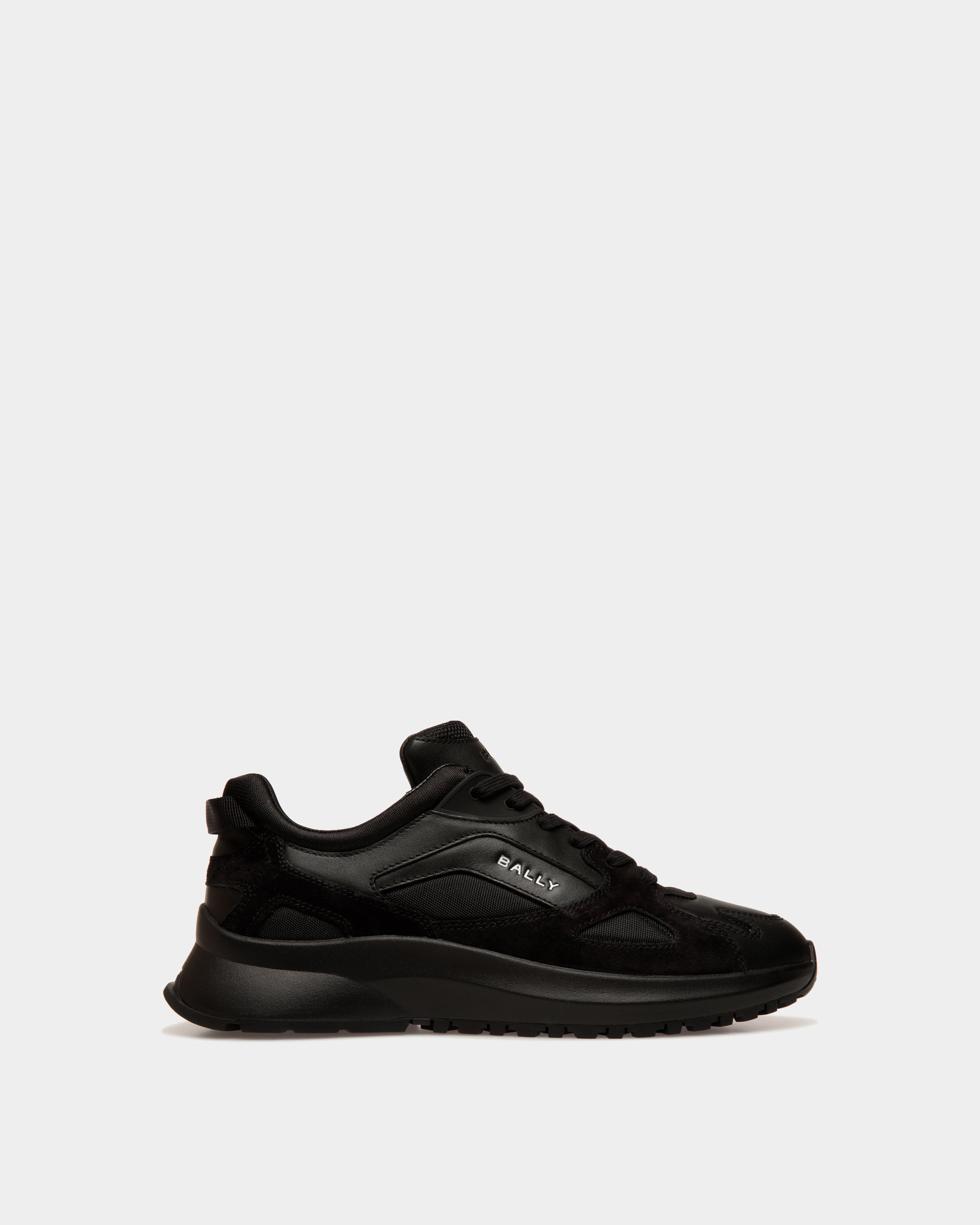 Sneaker Outline En Cuir Et Nylon Noirs - Homme - Bally - 01