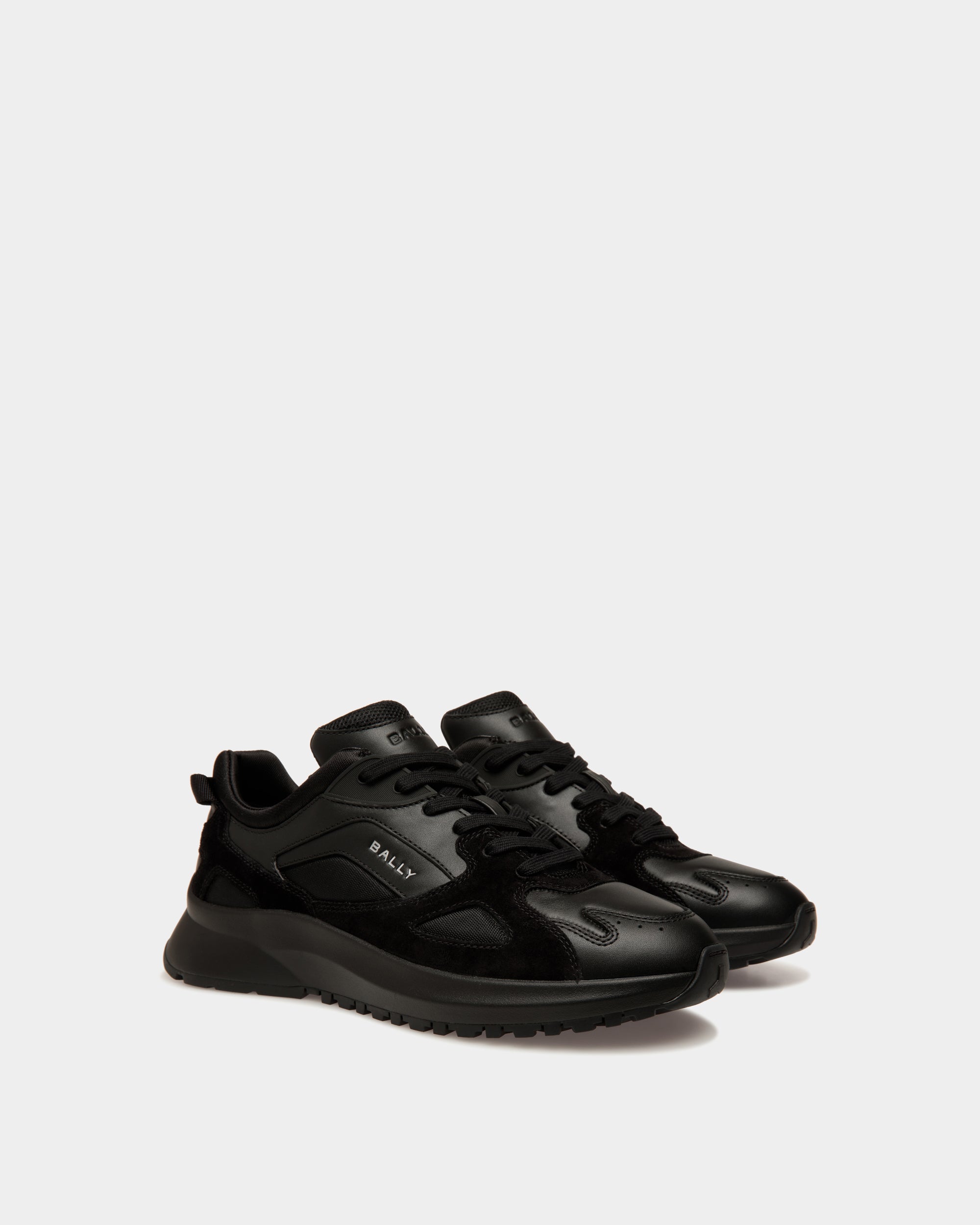 Sneaker Outline En Cuir Et Nylon Noirs - Homme - Bally - 03