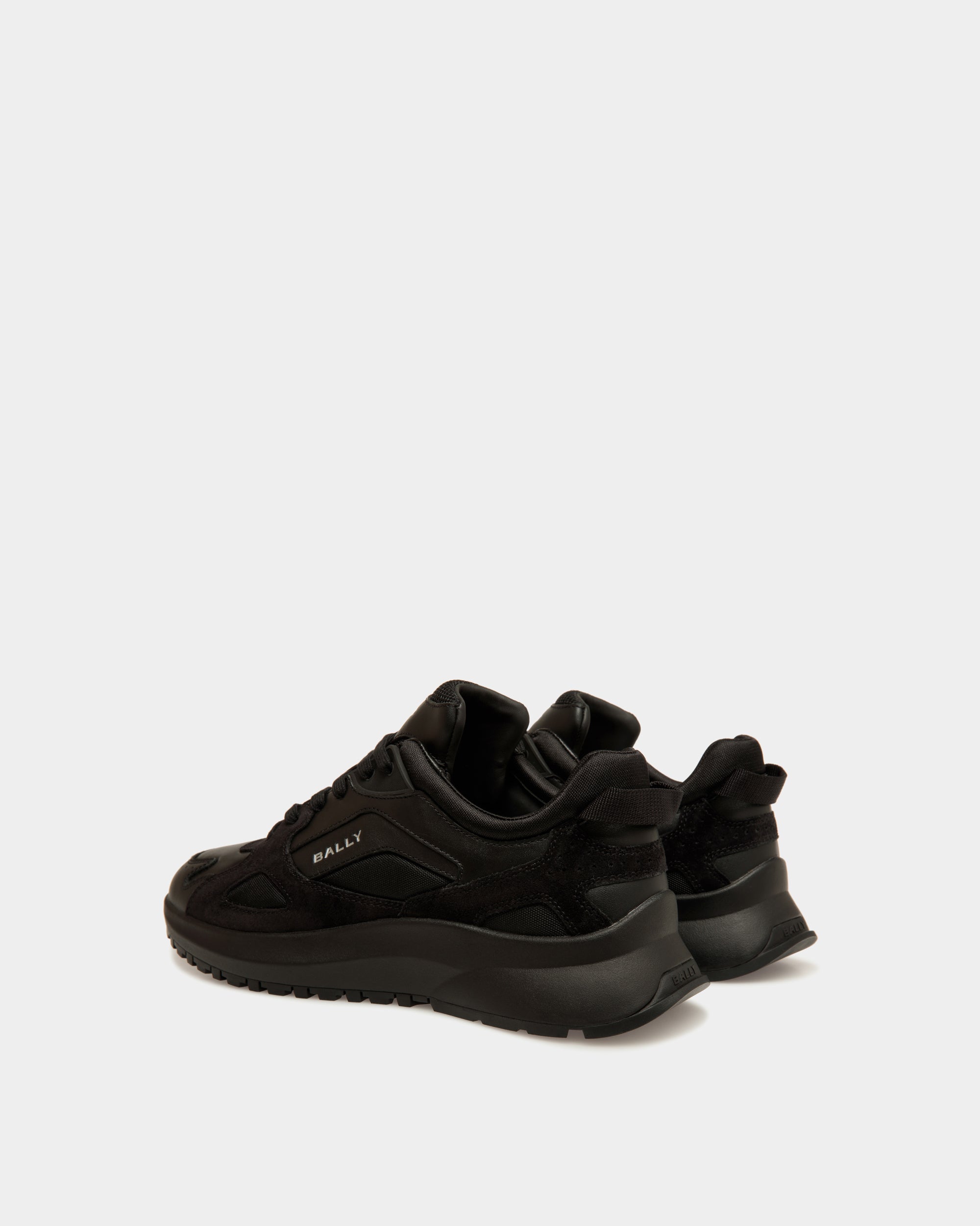 Sneaker Outline En Cuir Et Nylon Noirs - Homme - Bally - 04