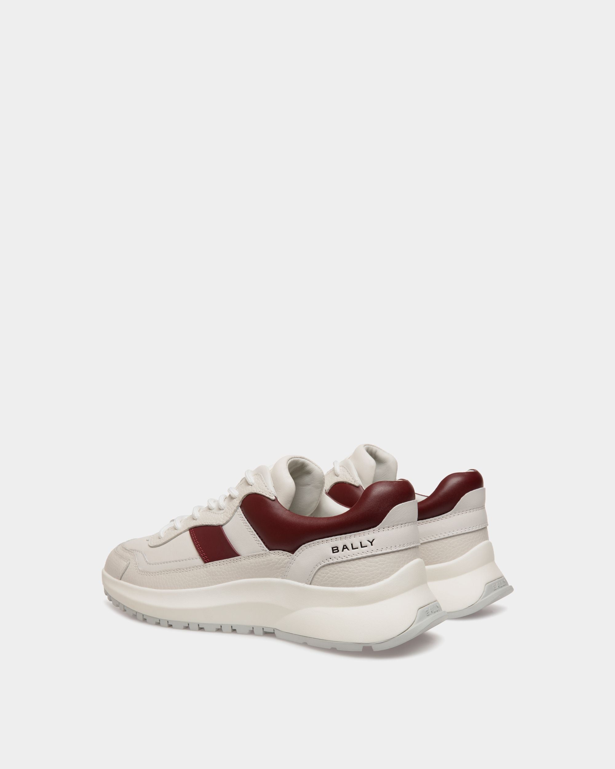 Sneaker Outline En Cuir Blanc Et Heritage Red - Homme - Bally - 03
