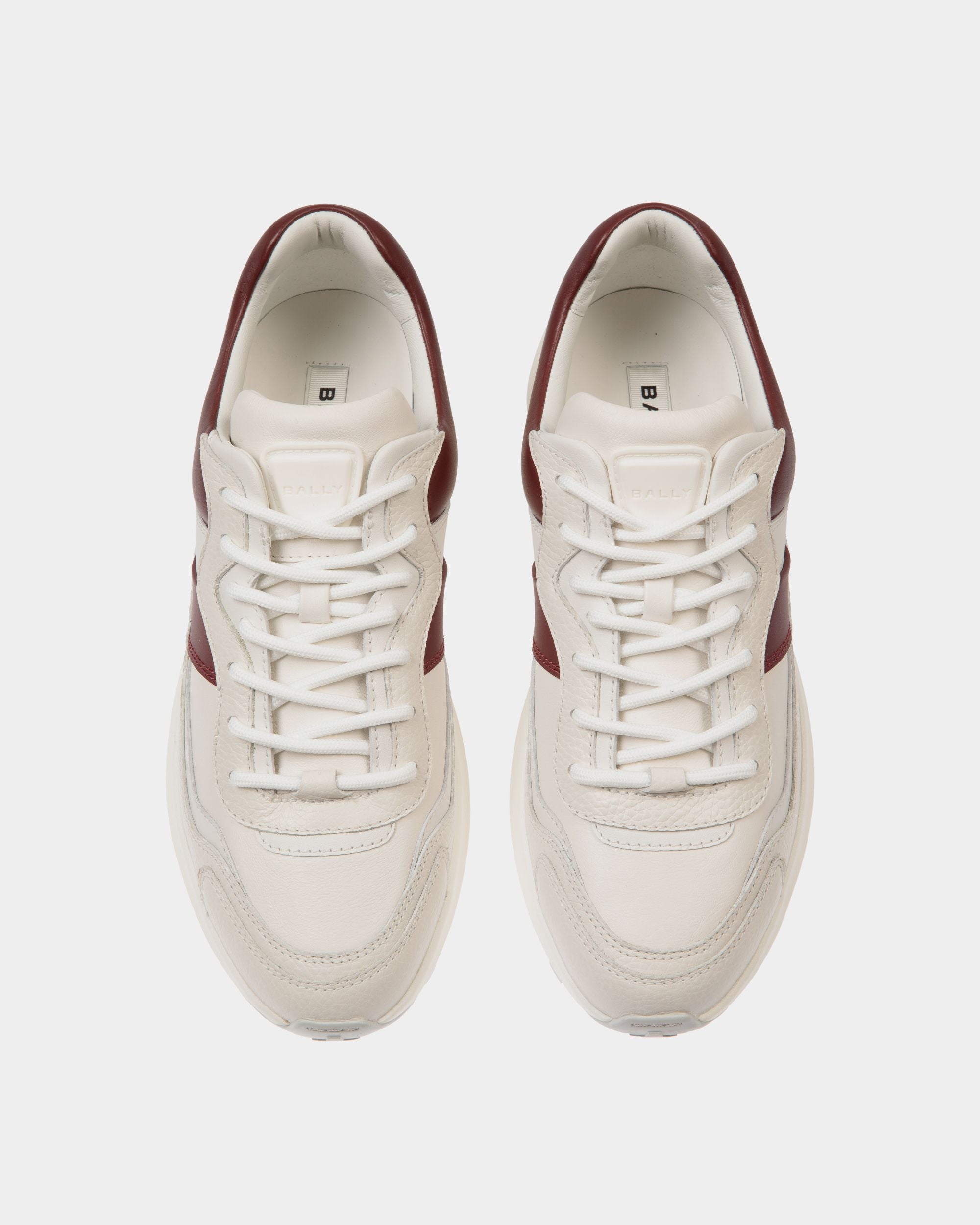 Sneaker Outline En Cuir Blanc Et Heritage Red - Homme - Bally - 04