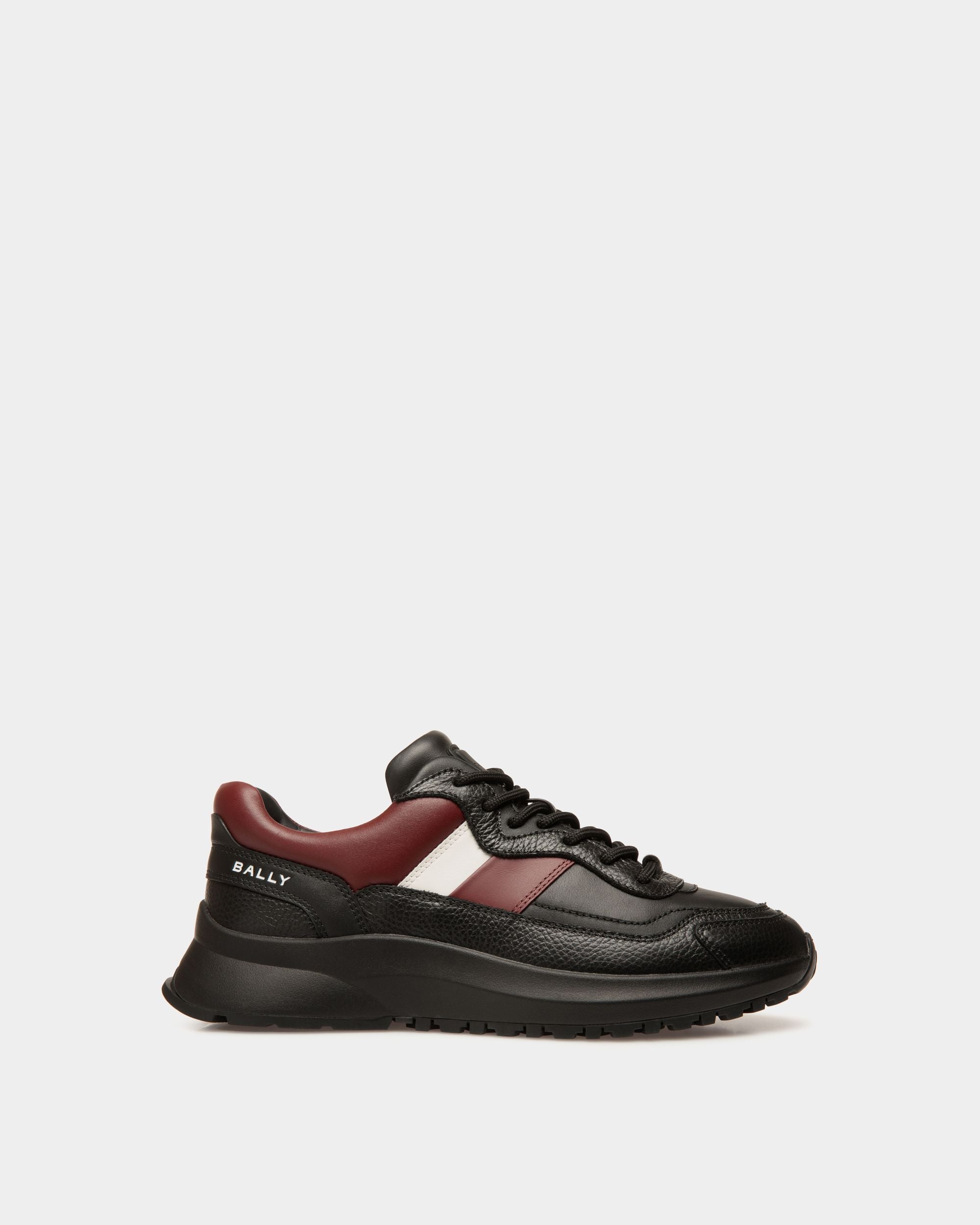 Sneaker Outline En Cuir Noir Et Heritage Red - Homme - Bally - 01