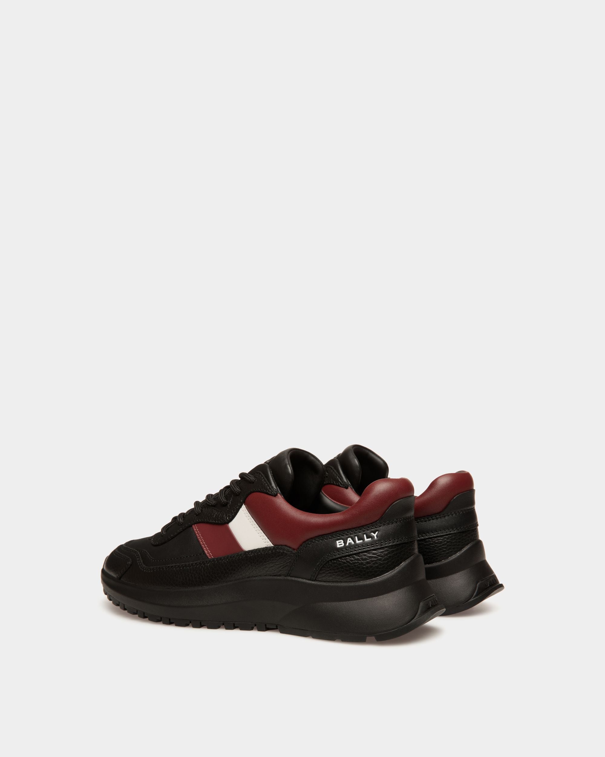 Sneaker Outline En Cuir Noir Et Heritage Red - Homme - Bally - 03