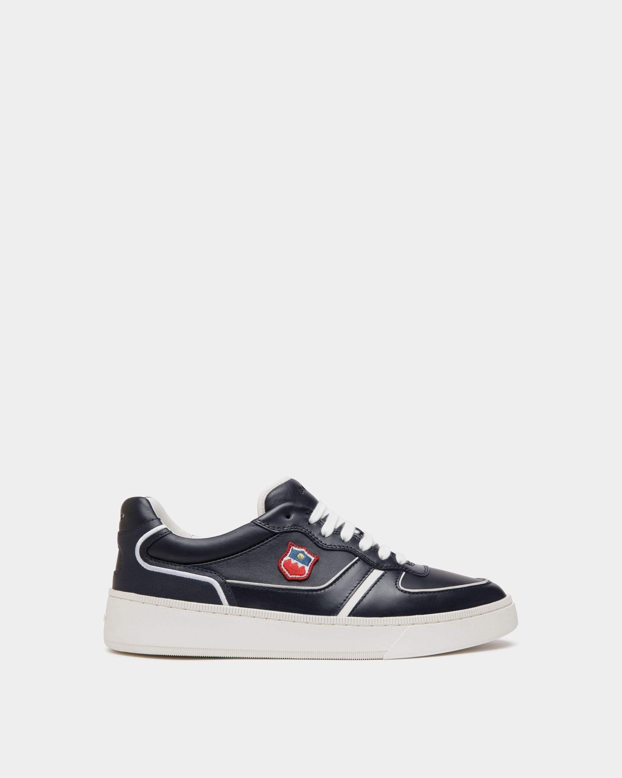 Sneaker Raise En Cuir Navy Blue Et Blanc - Homme - Bally - 01