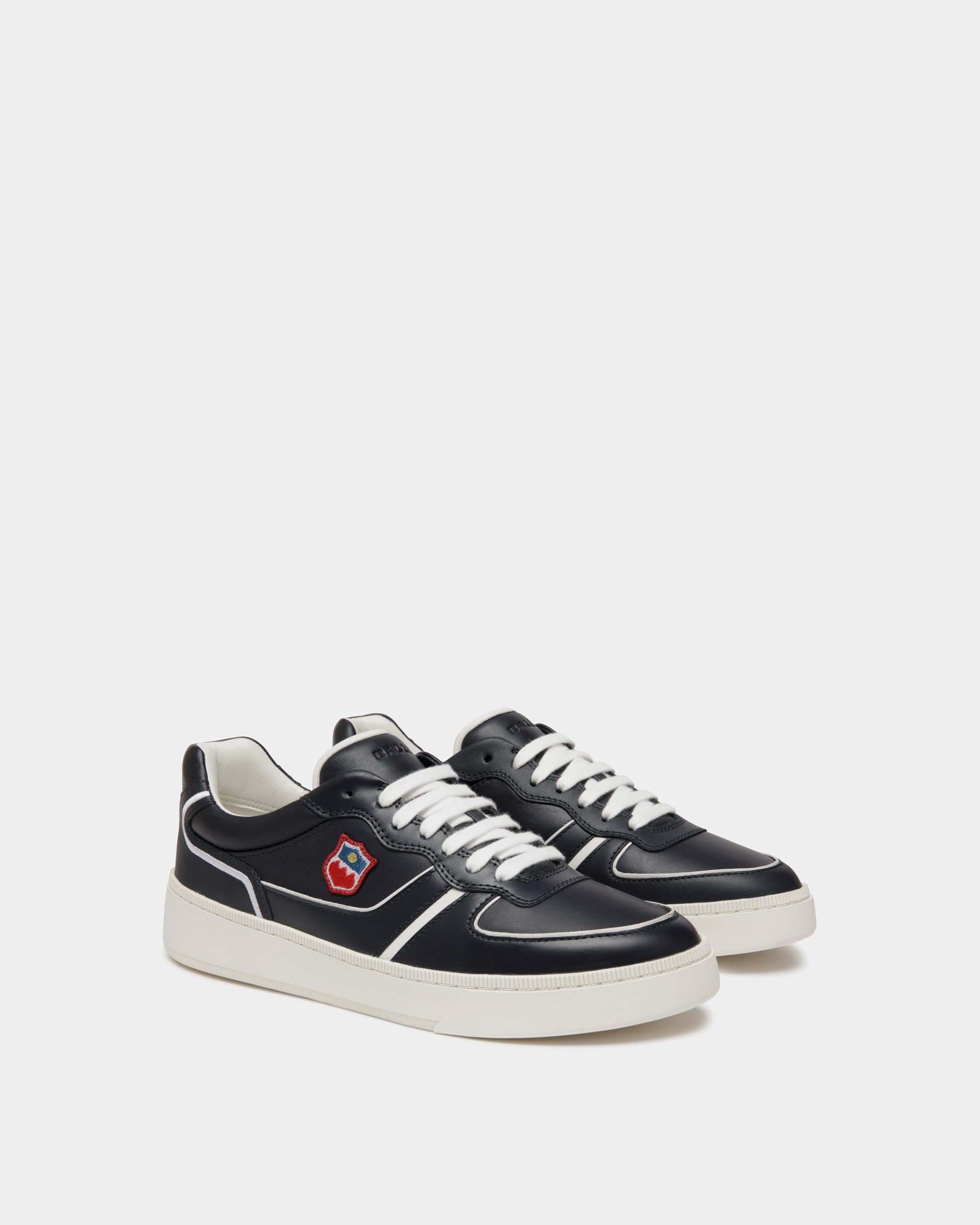 Sneaker Raise En Cuir Navy Blue Et Blanc - Homme - Bally - 03
