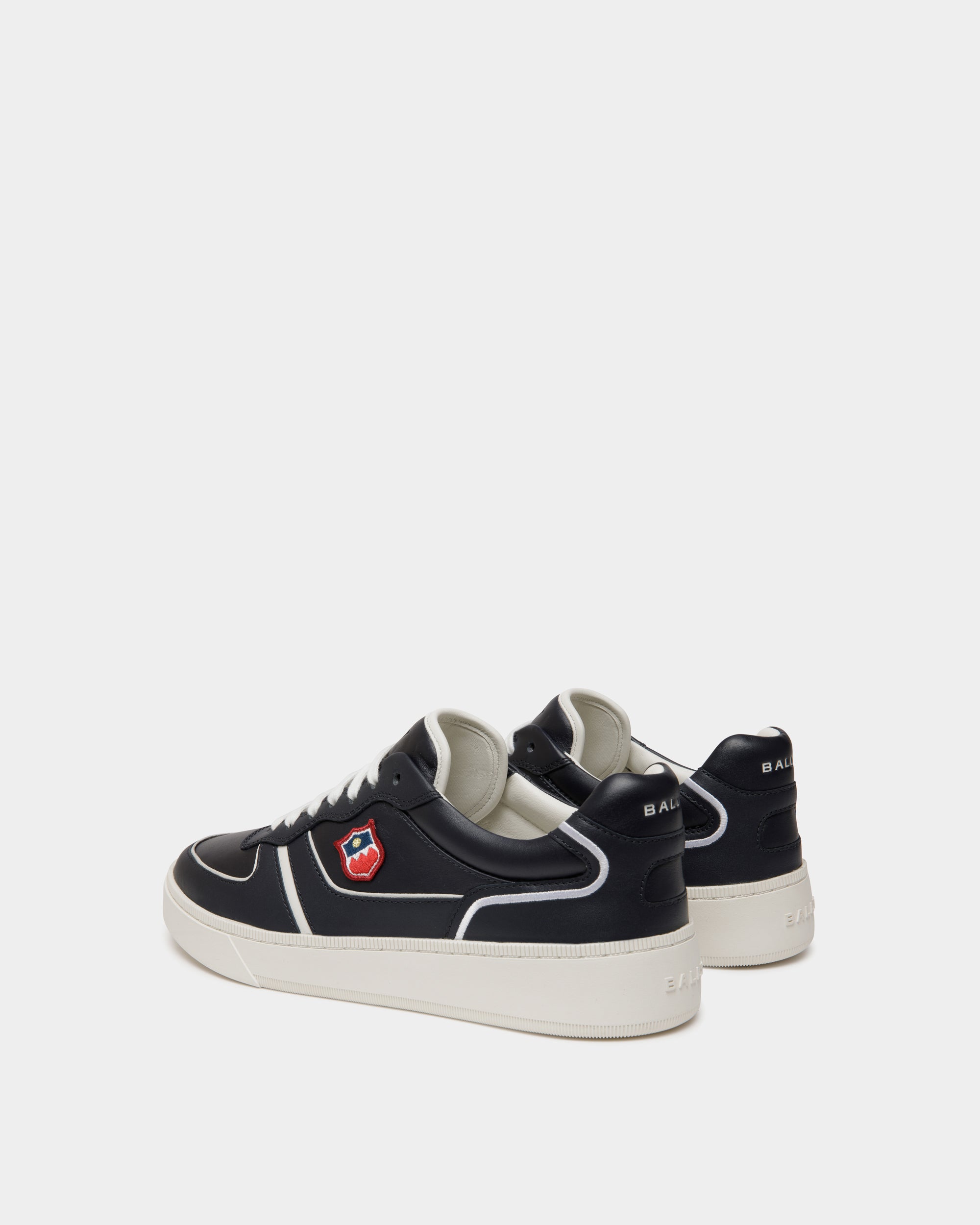 Sneaker Raise En Cuir Navy Blue Et Blanc - Homme - Bally - 04
