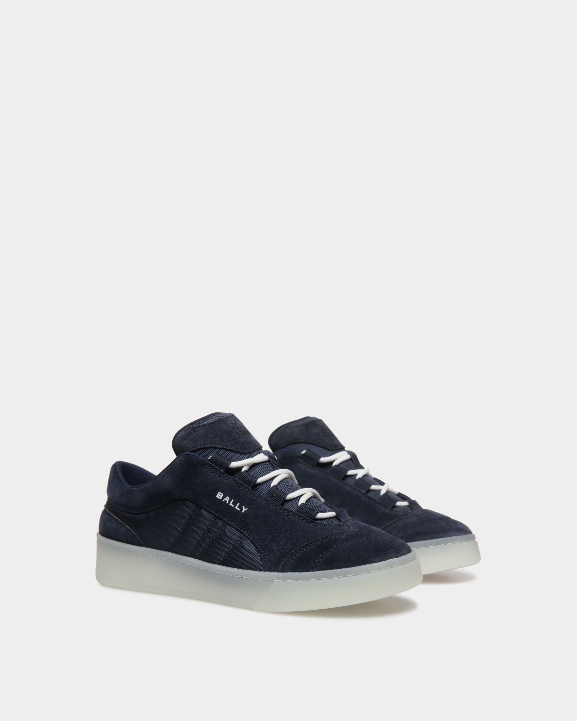 Sneaker Raise En Daim Et Nylon Navy Blue - Homme - Bally - 03