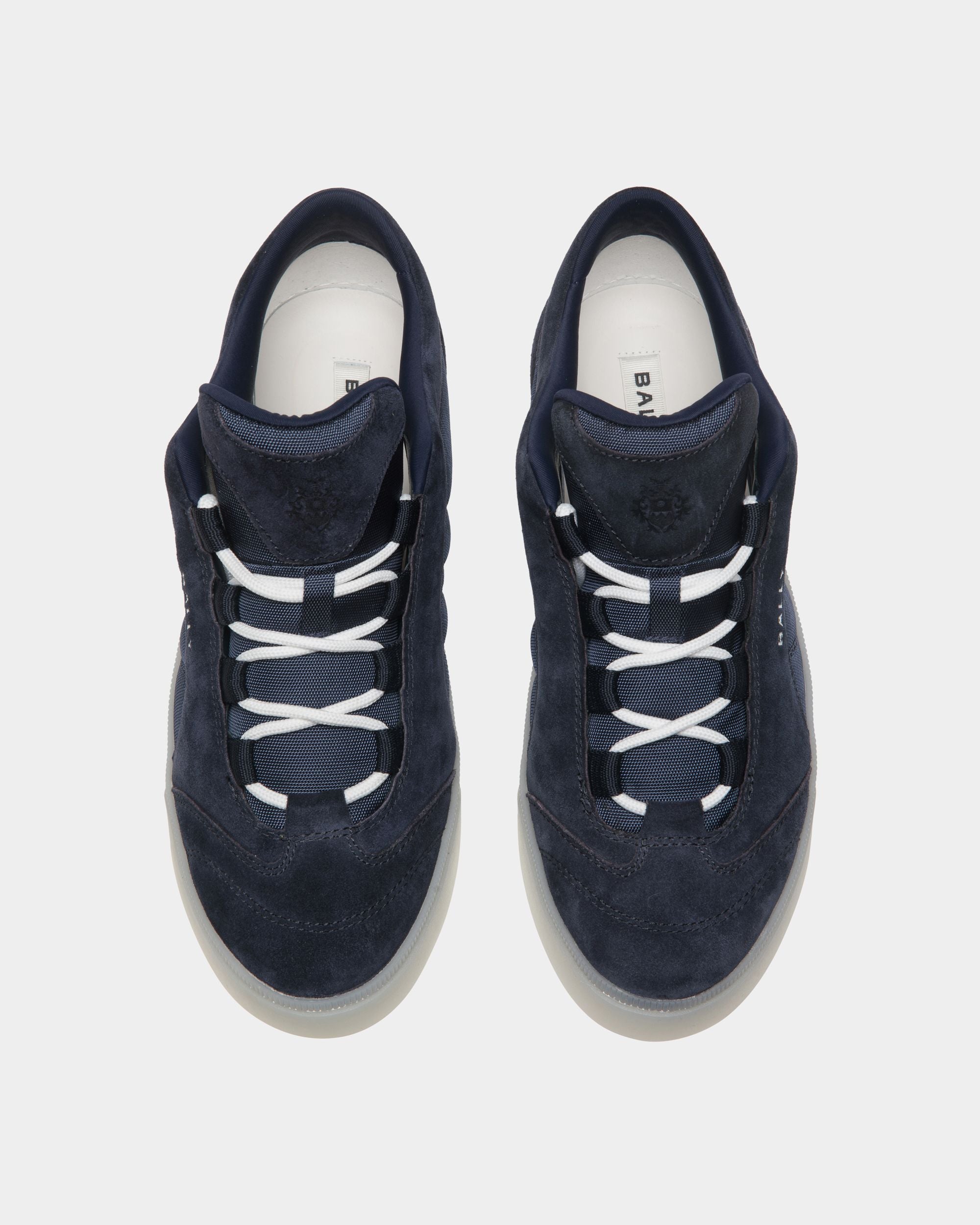Sneaker Raise En Daim Et Nylon Navy Blue - Homme - Bally - 05