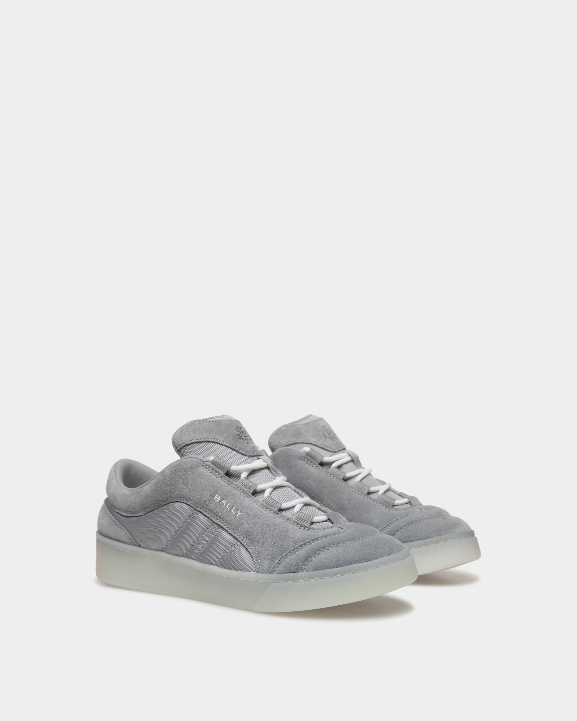 Sneaker Raise En Daim Et Nylon Light Grey - Homme - Bally - 03