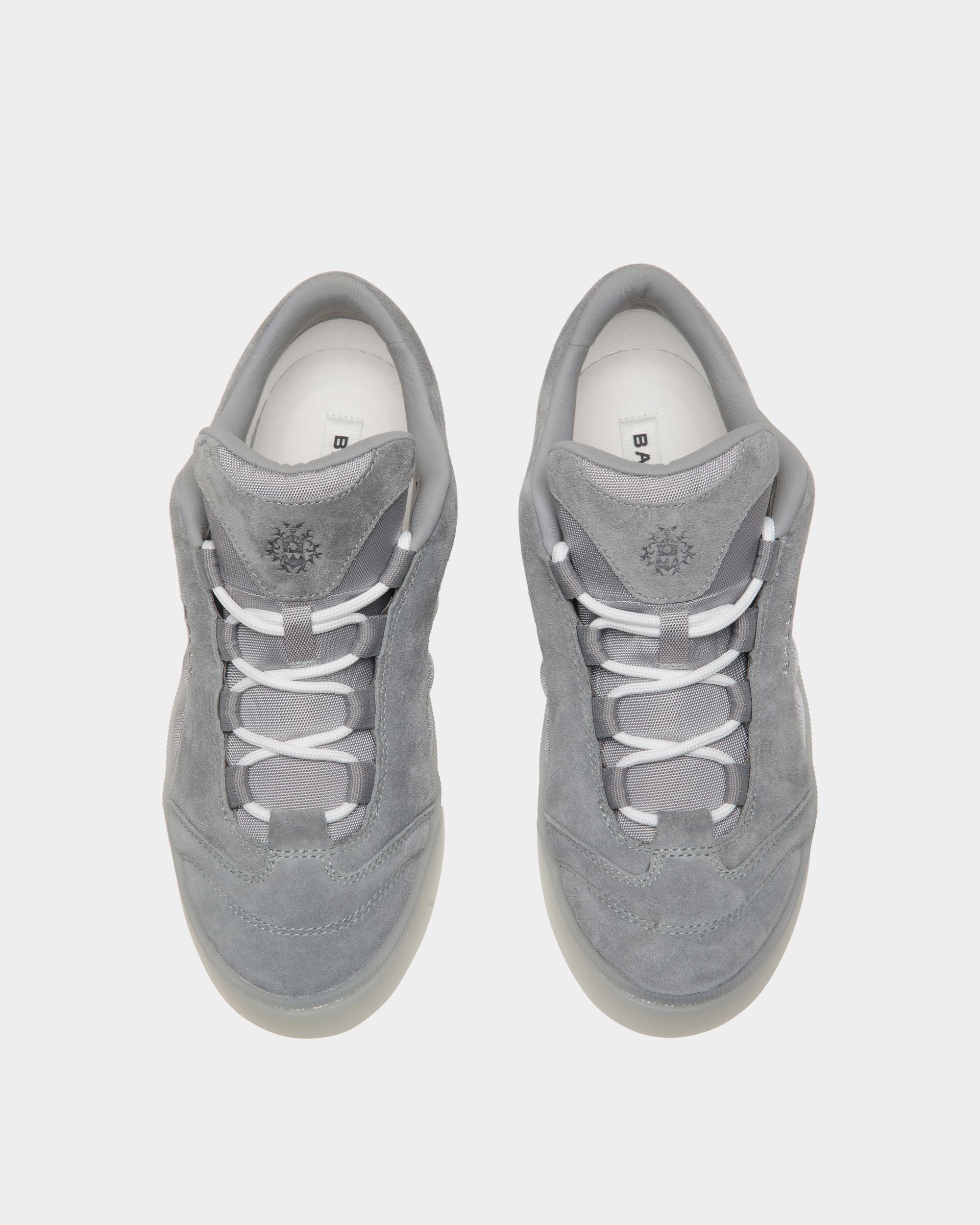 Sneaker Raise En Daim Et Nylon Light Grey - Homme - Bally - 05