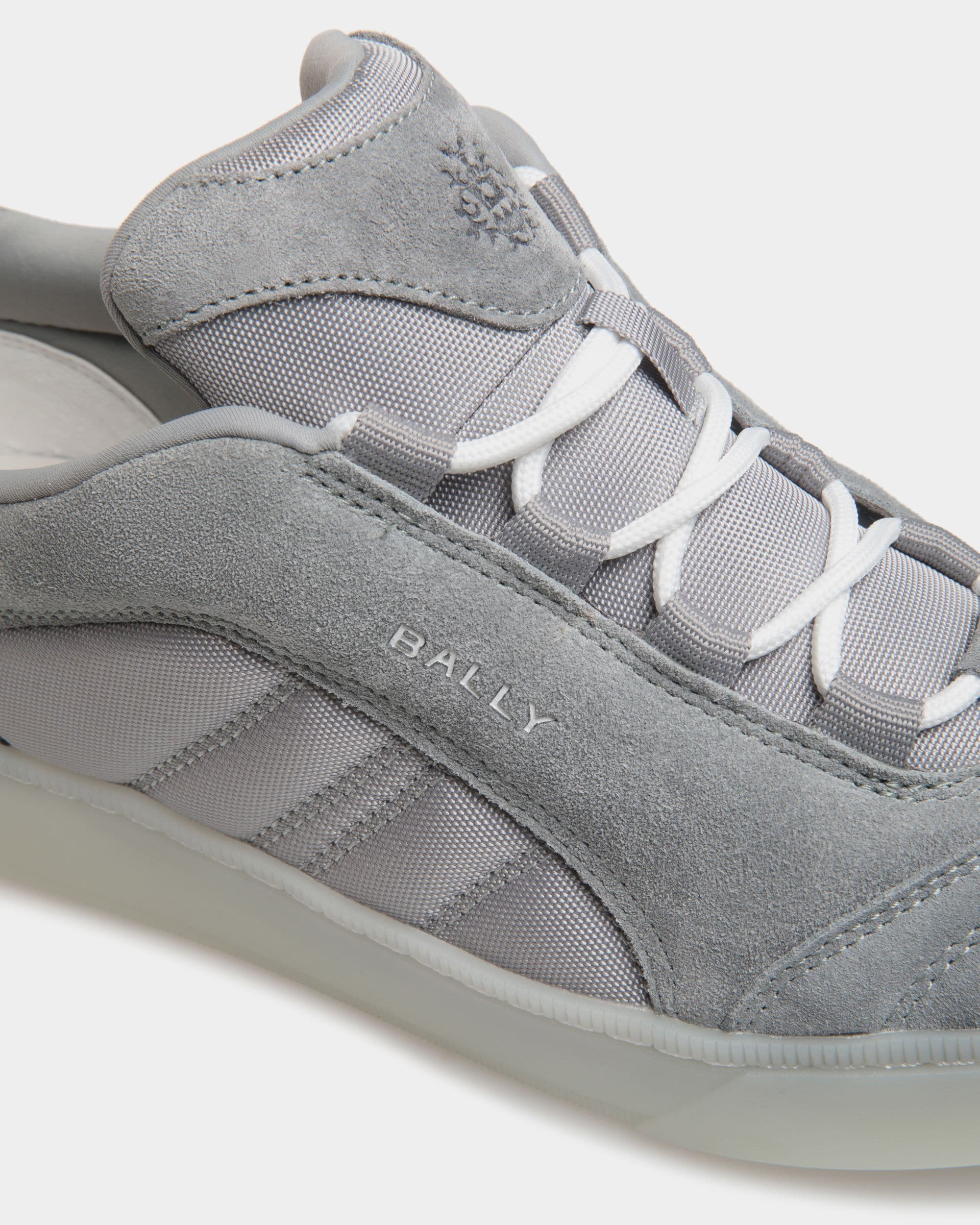 Sneaker Raise En Daim Et Nylon Light Grey - Homme - Bally - 06