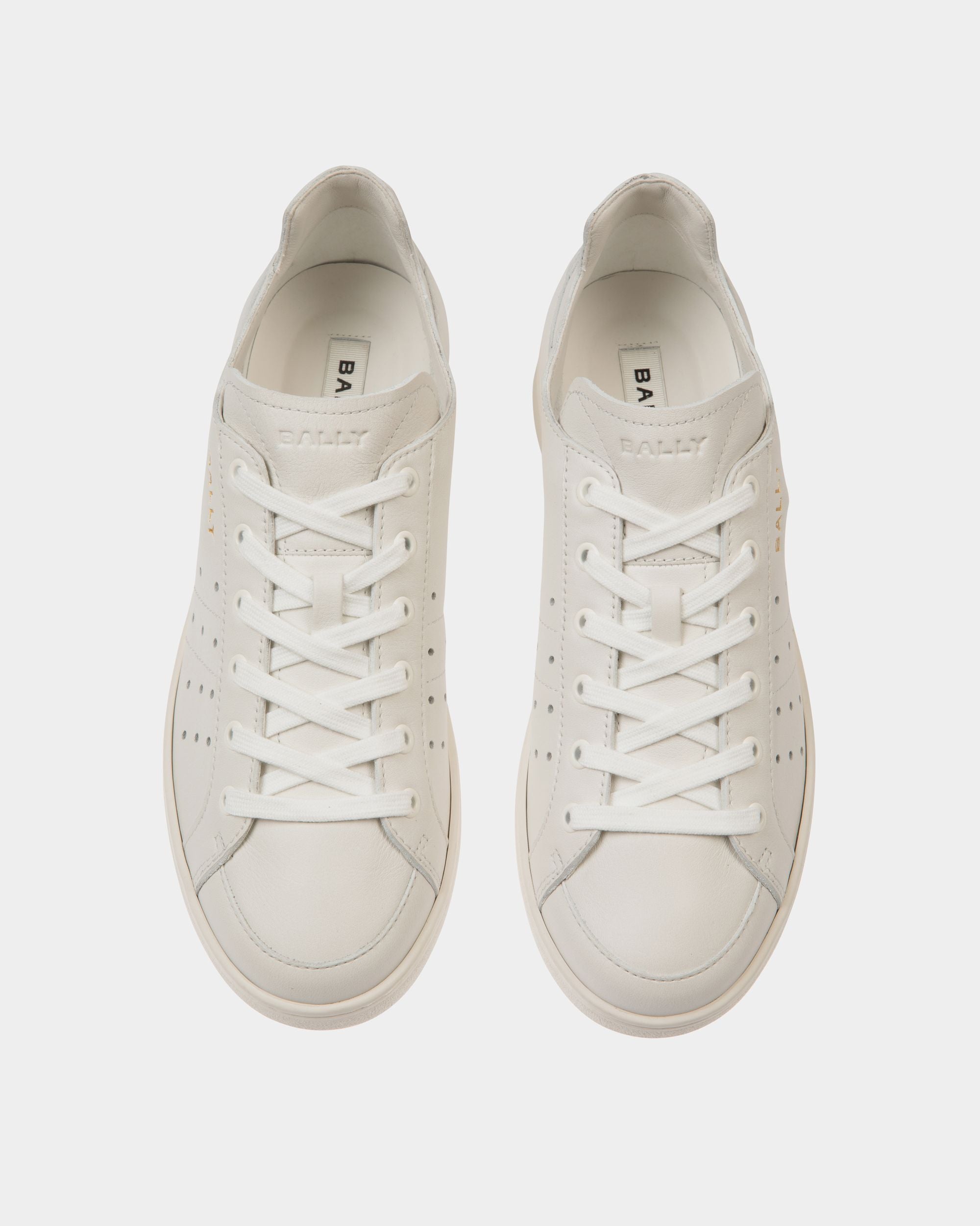 Sneaker Tennis En Cuir Blanc - Homme - Bally - 05