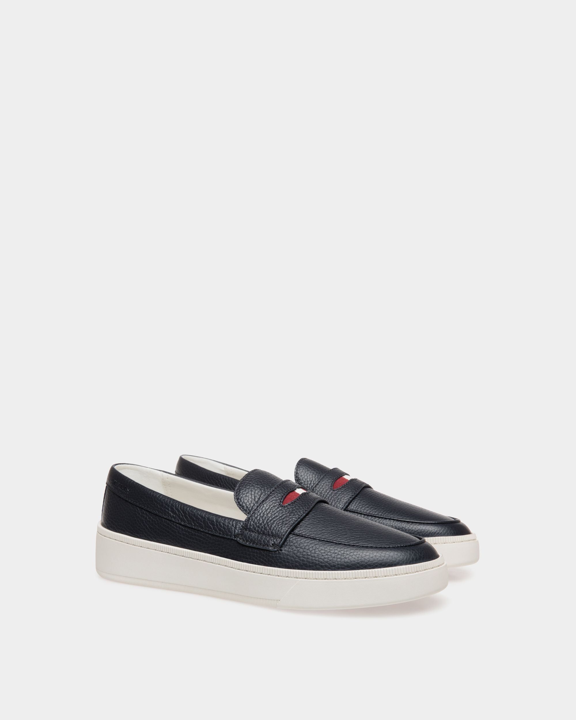 Sneaker Raise En Cuir Grainé Navy Blue - Homme - Bally - 02