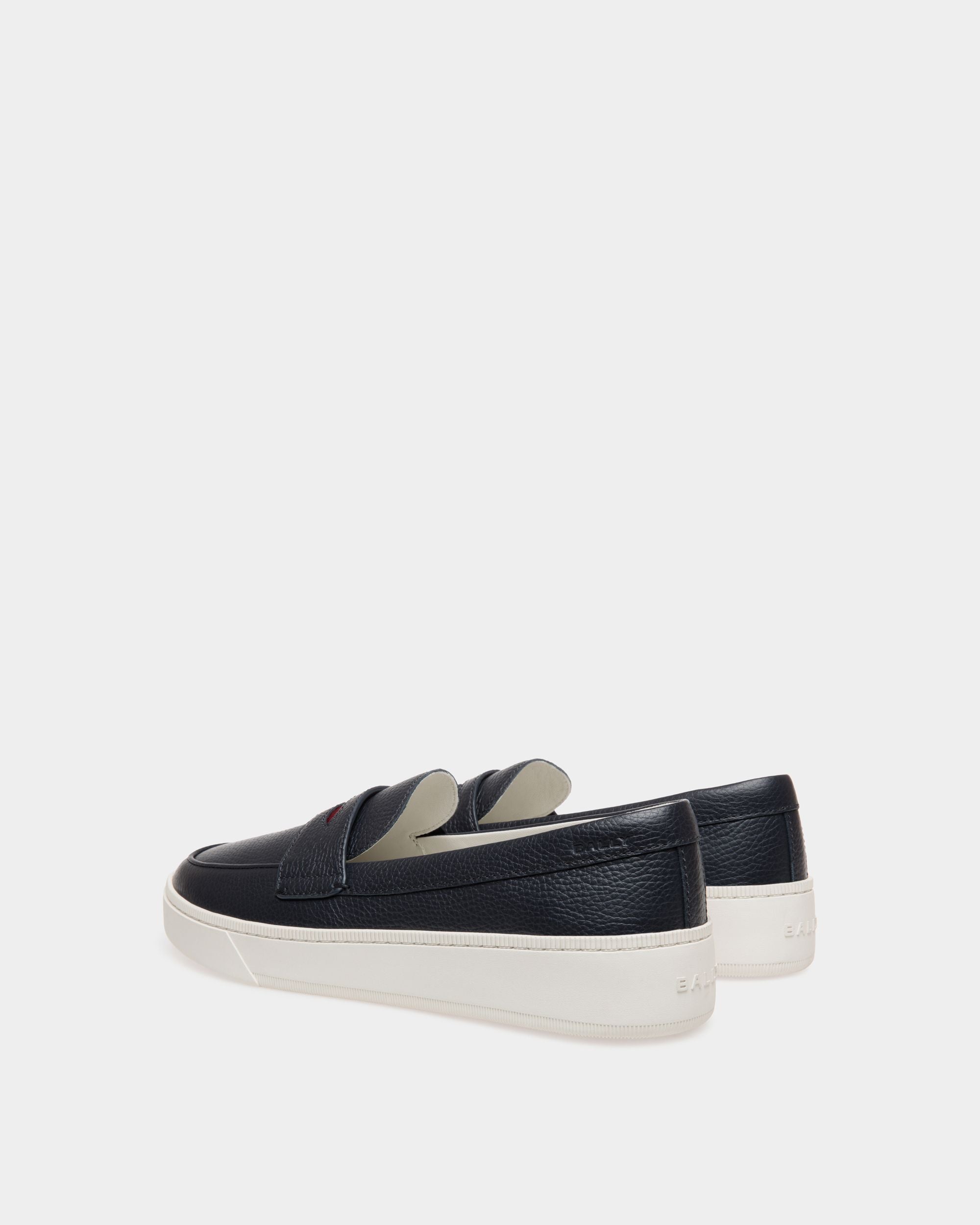 Sneaker Raise En Cuir Grainé Navy Blue - Homme - Bally - 03