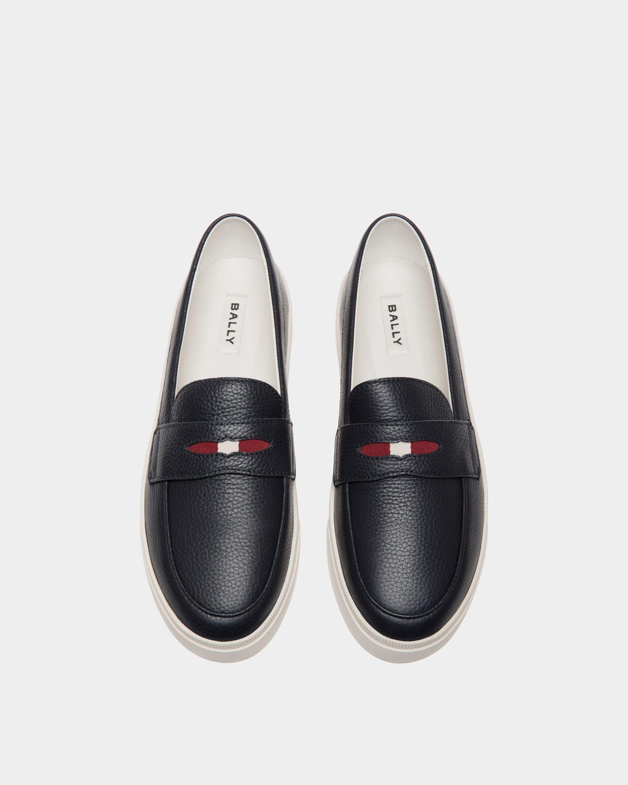Sneaker Raise En Cuir Grainé Navy Blue - Homme - Bally - 04