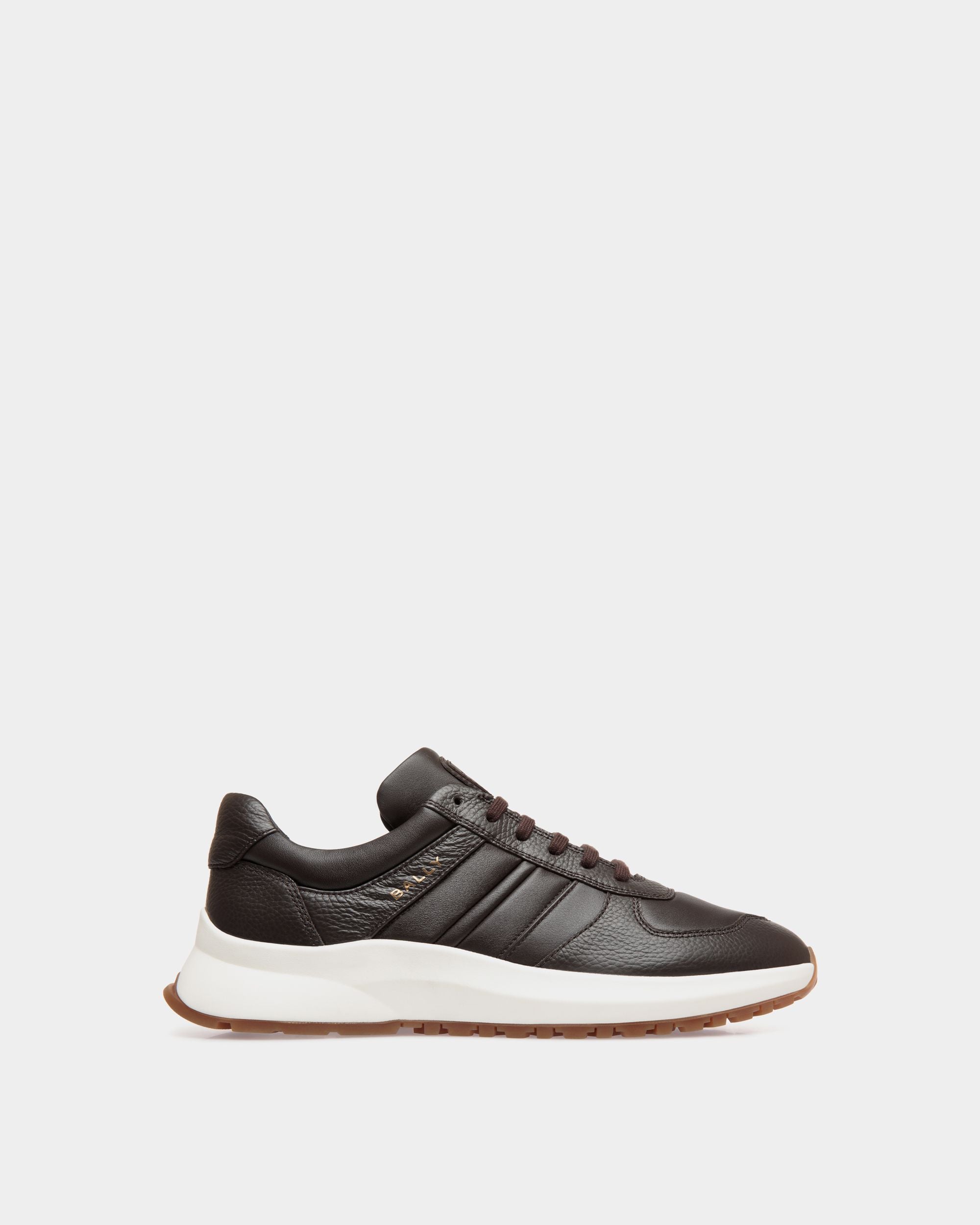 Sneaker Outline En Cuir Grainé Ebano - Homme - Bally - 01